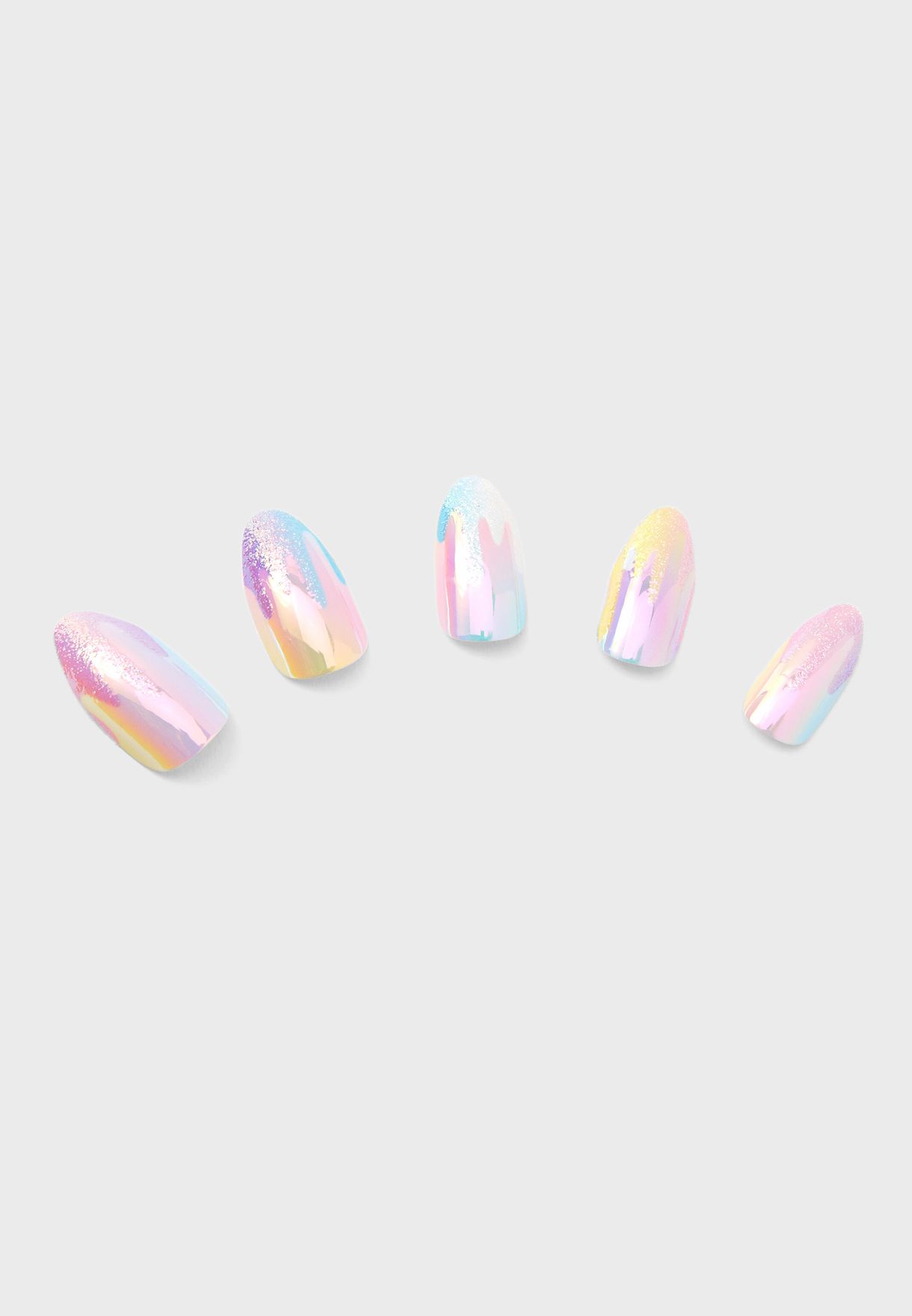 Multi Ombre Drips Faux Nail