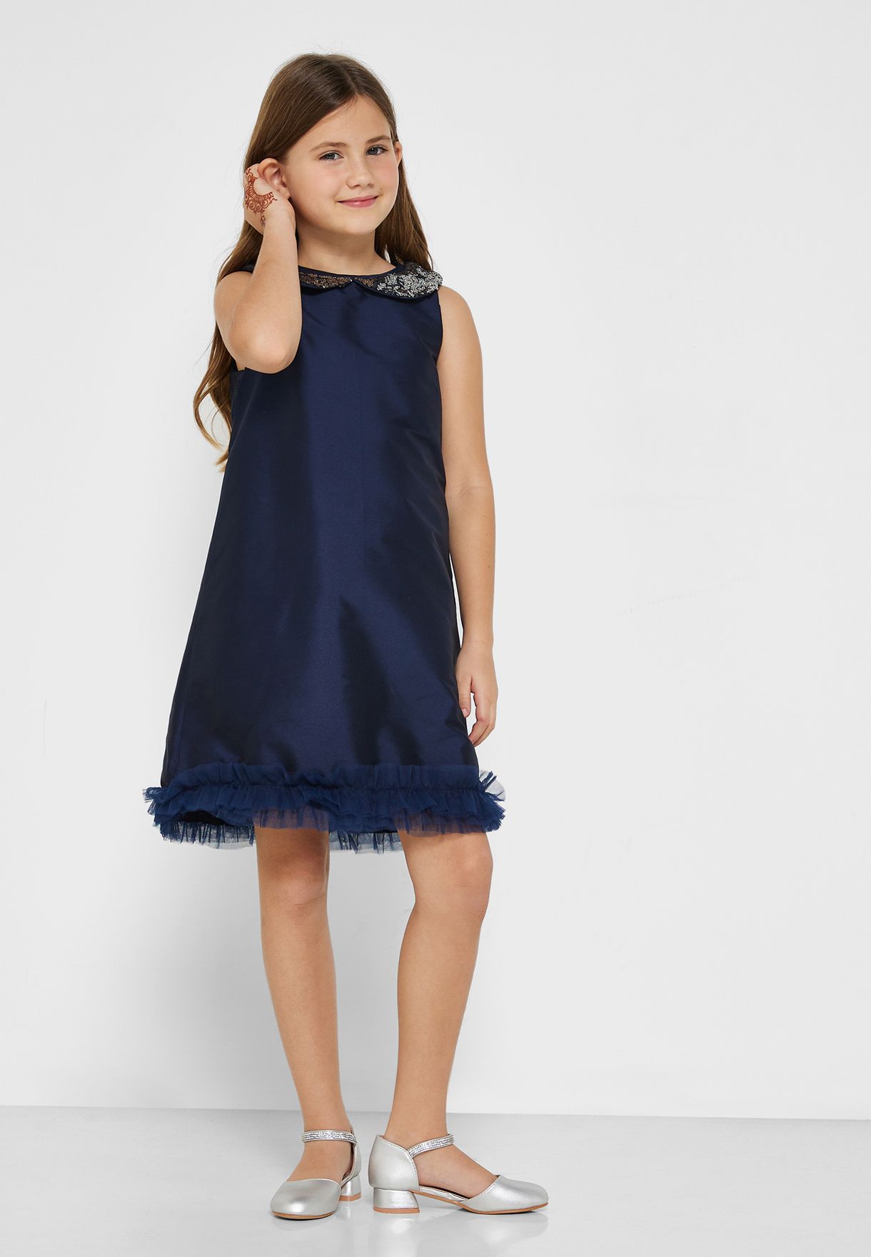 Sequin Collared Partywear Dress