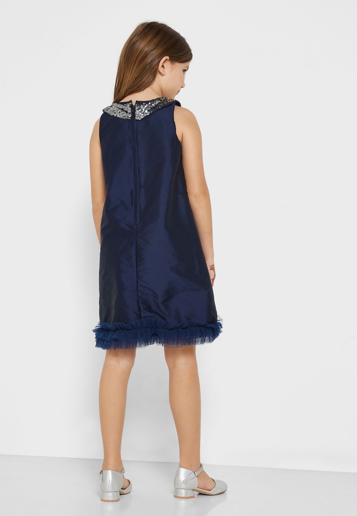 Sequin Collared Partywear Dress