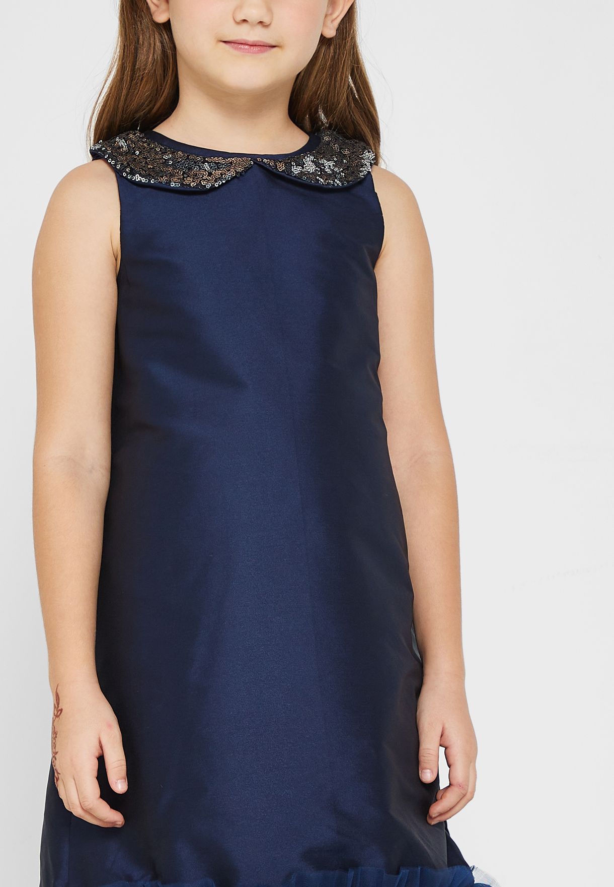 Sequin Collared Partywear Dress