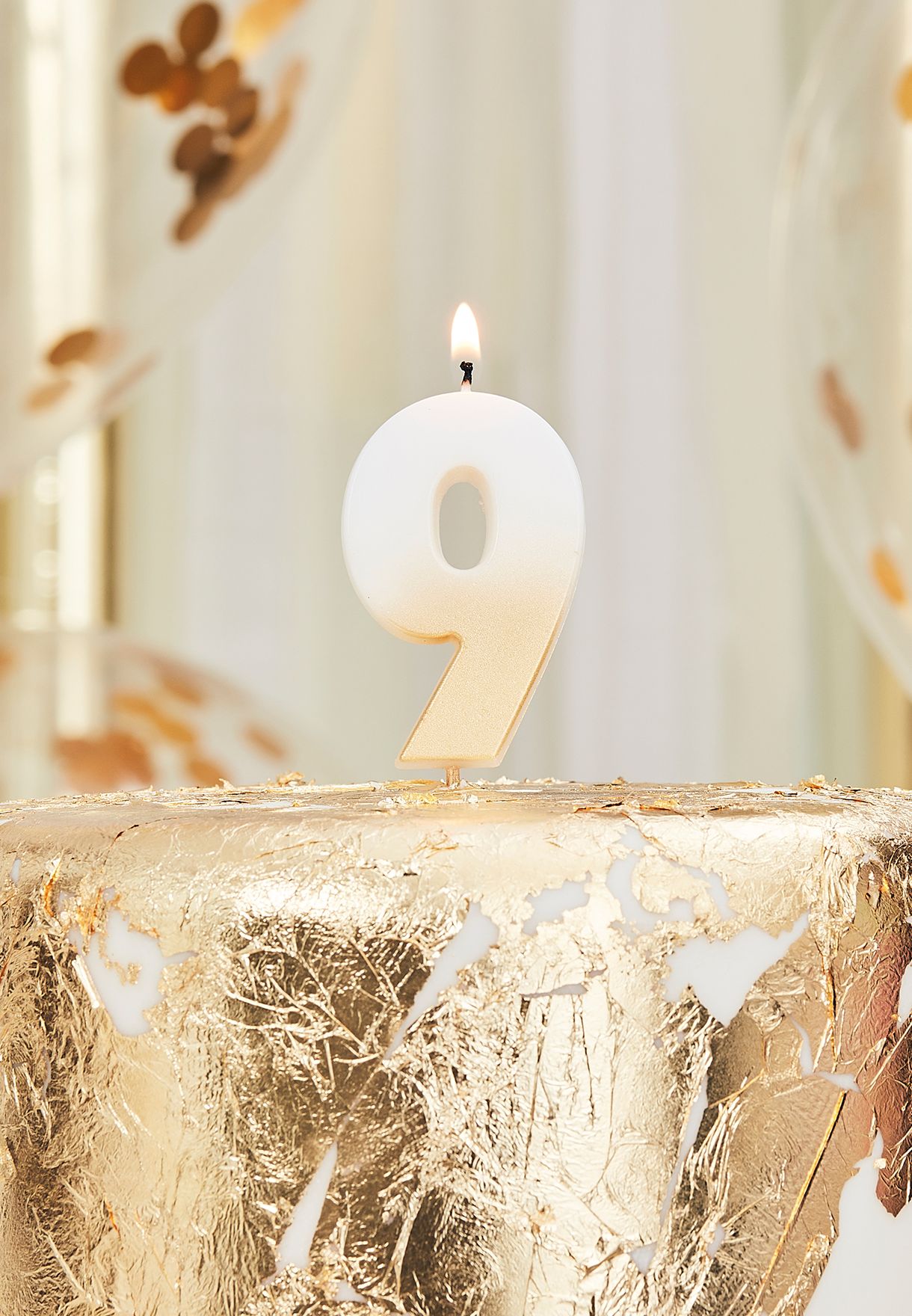 Gold Ombre Number Candle - 9
