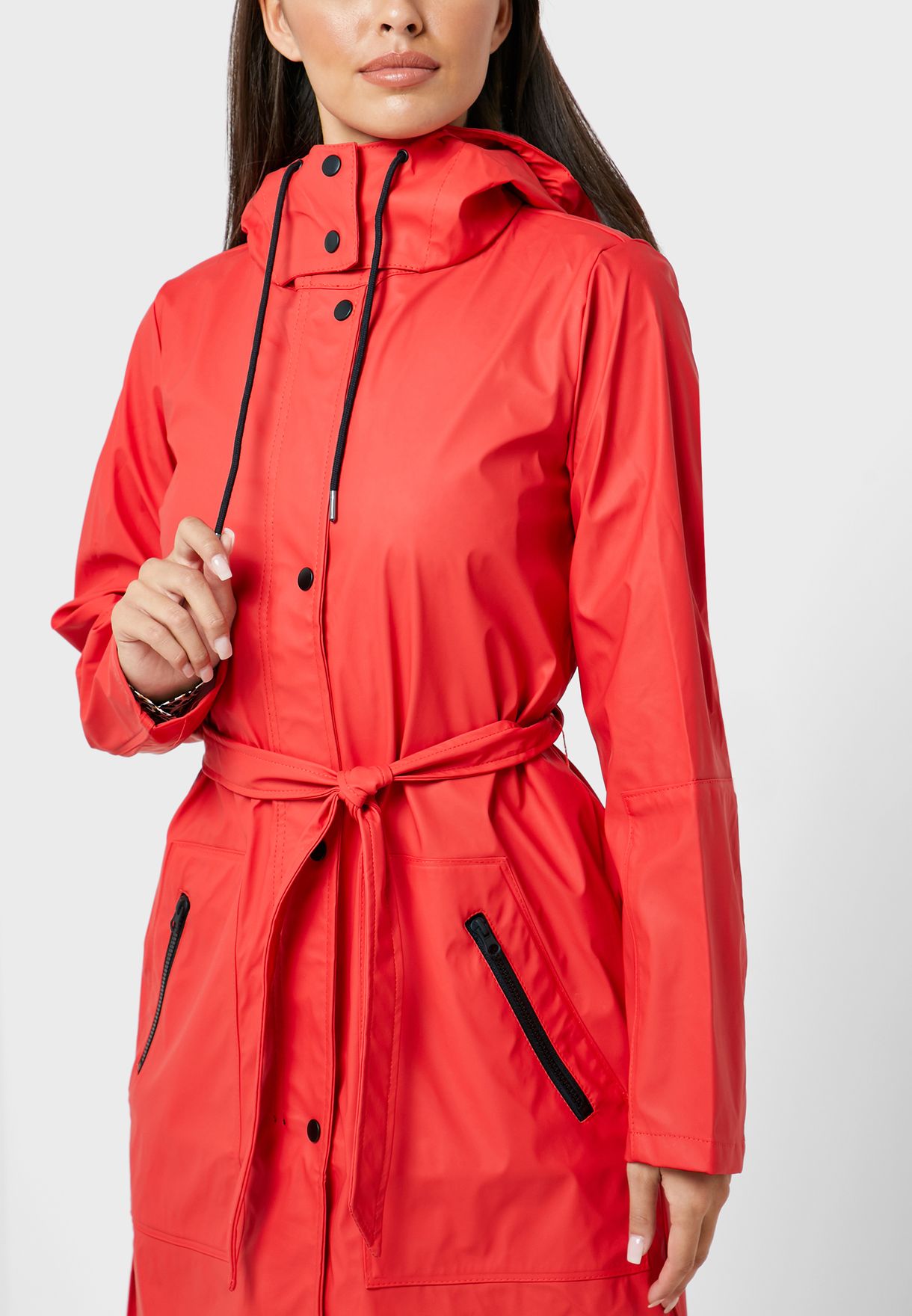 tie waist raincoat