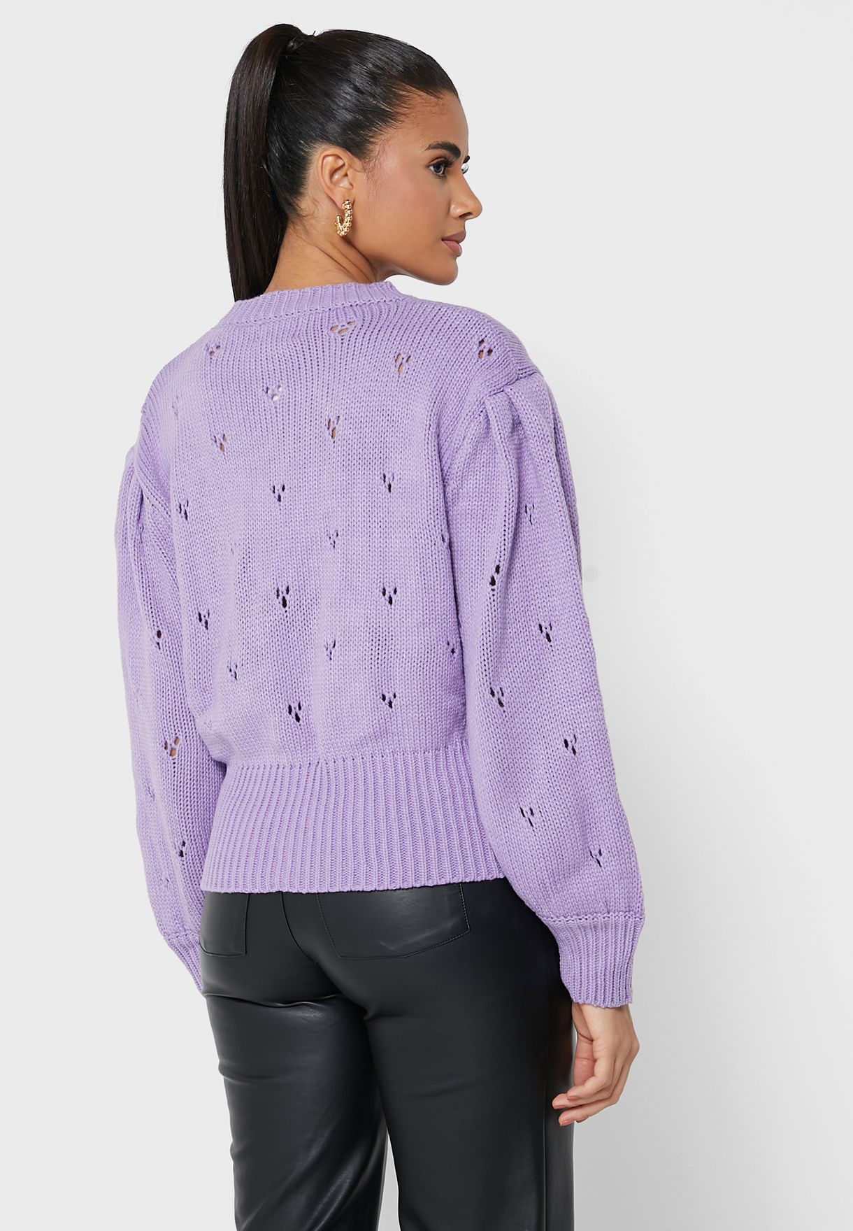 Solid Detailed Sweater