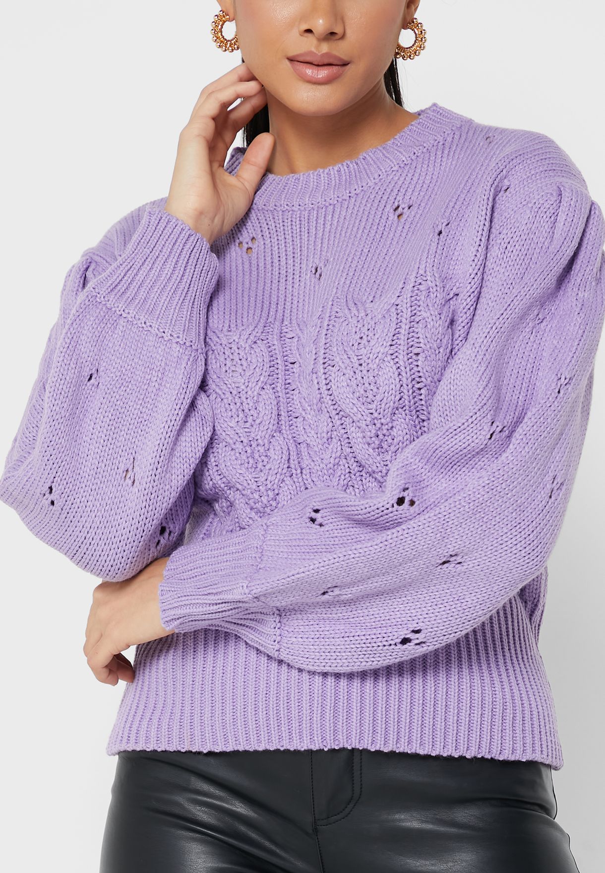 Solid Detailed Sweater