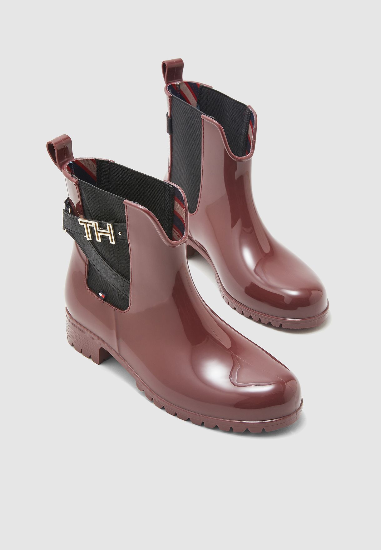 tommy hilfiger burgundy boots