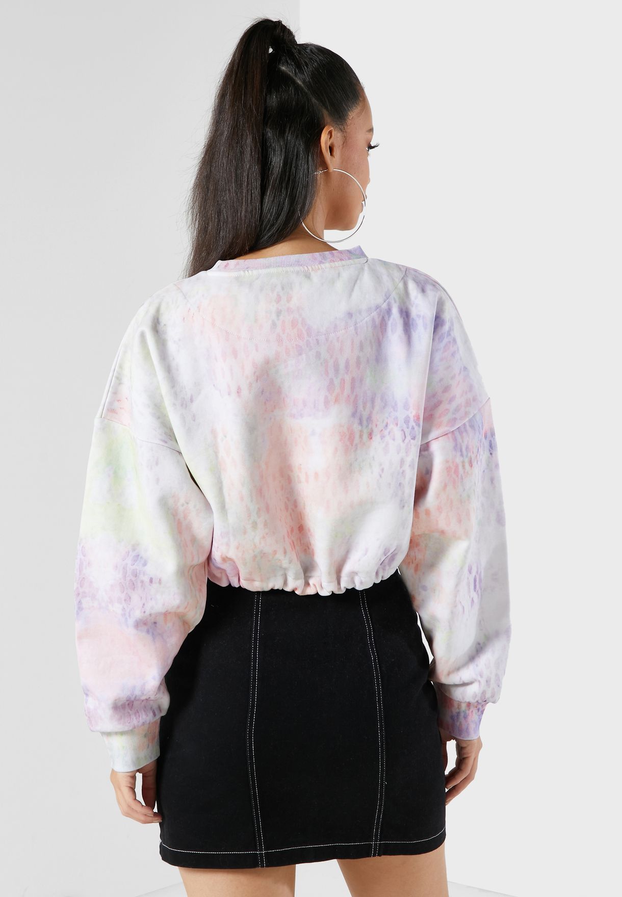 Signature Tie Dye Cropped Sweatshirt
