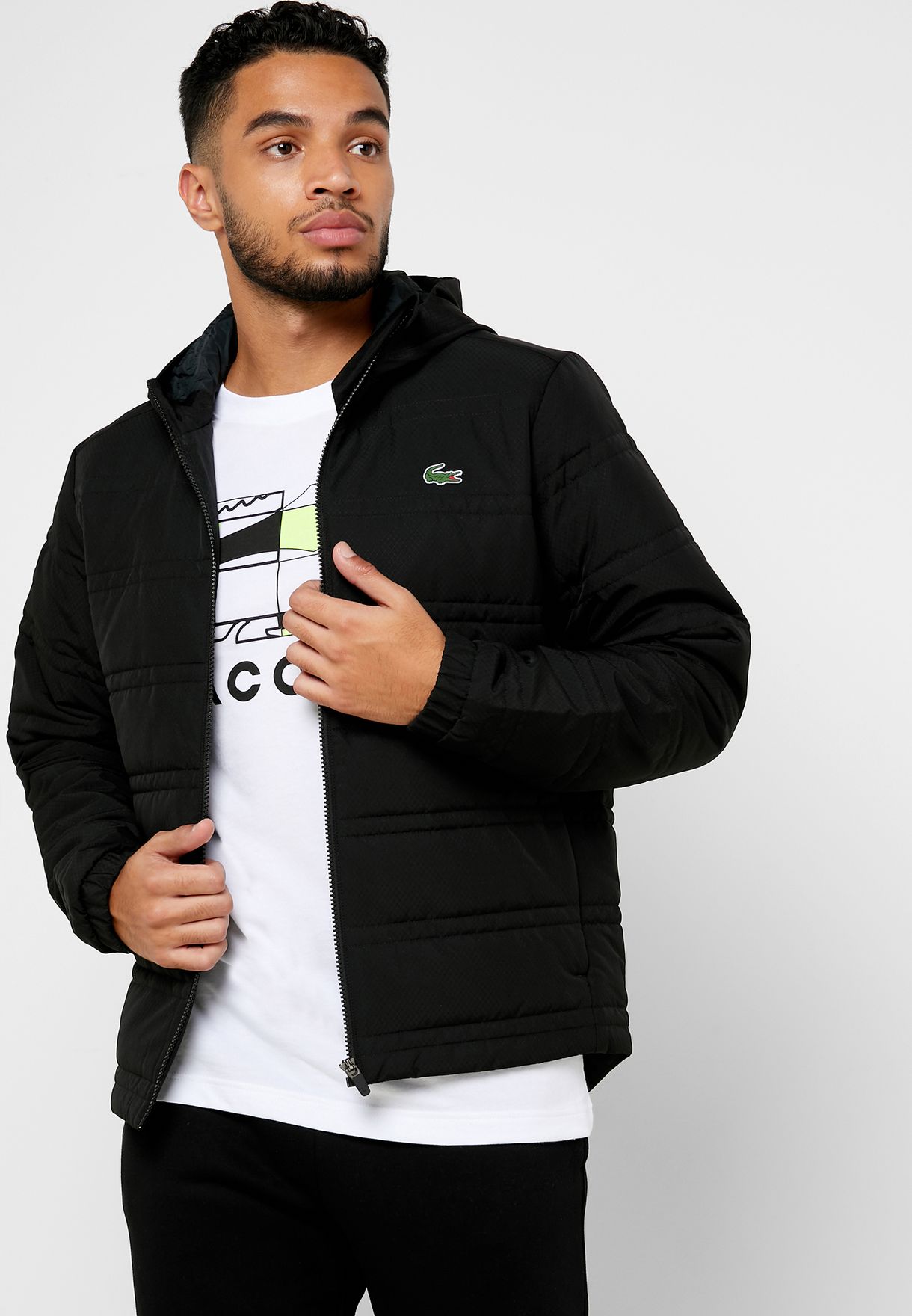 Buy Lacoste black Logo Puffer Jacket for Men in MENA, Worldwide