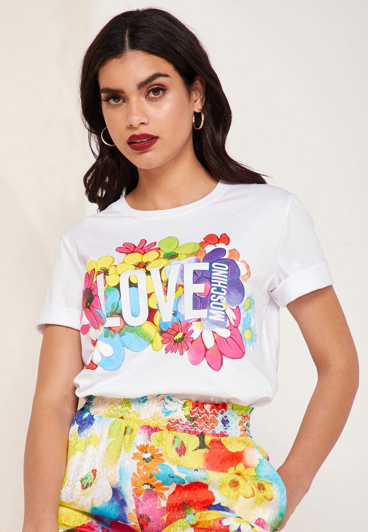 moschino floral t shirt