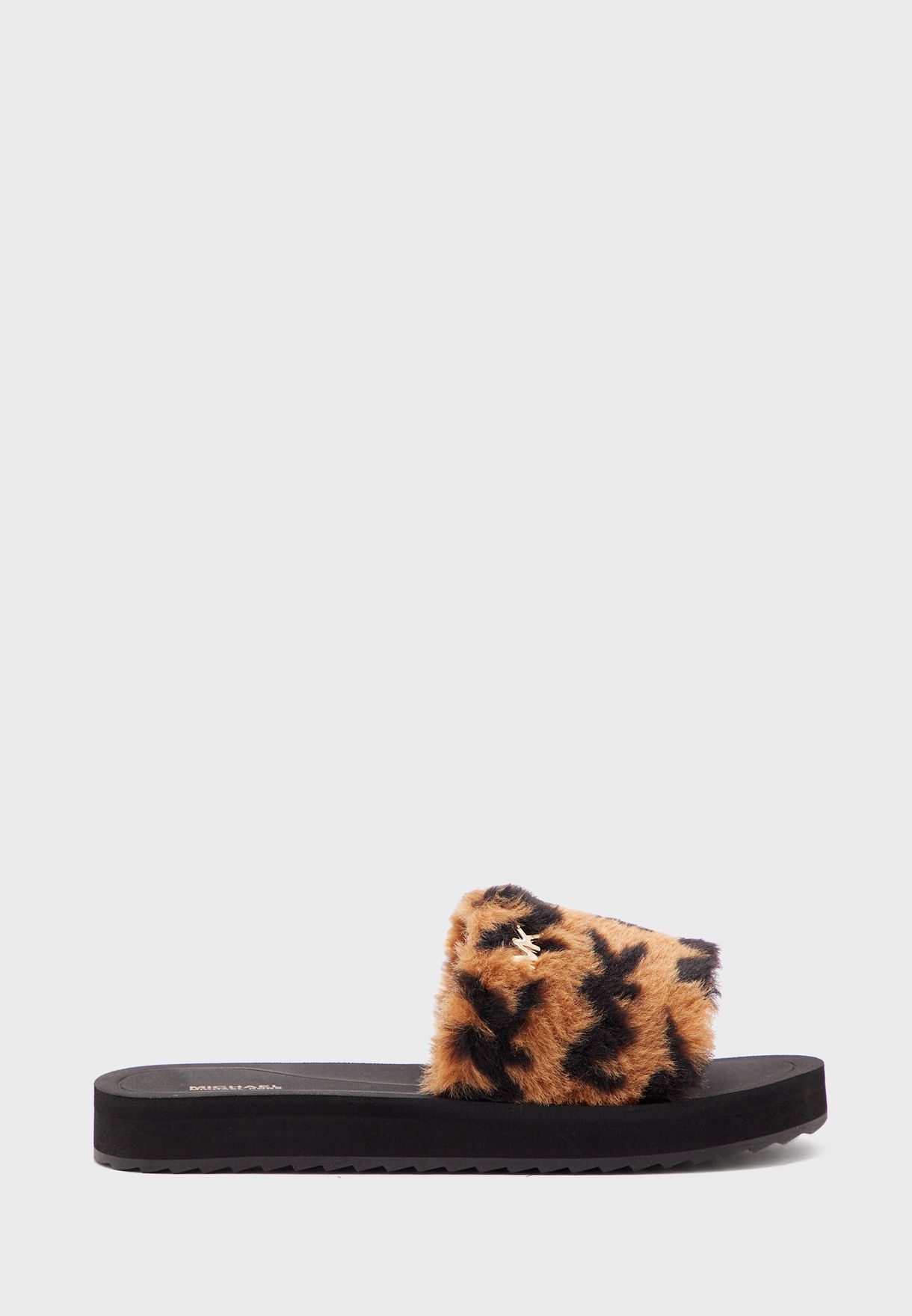 Buy Michael Kors black Youth Fur Slide for Kids in Dubai, Abu Dhabi