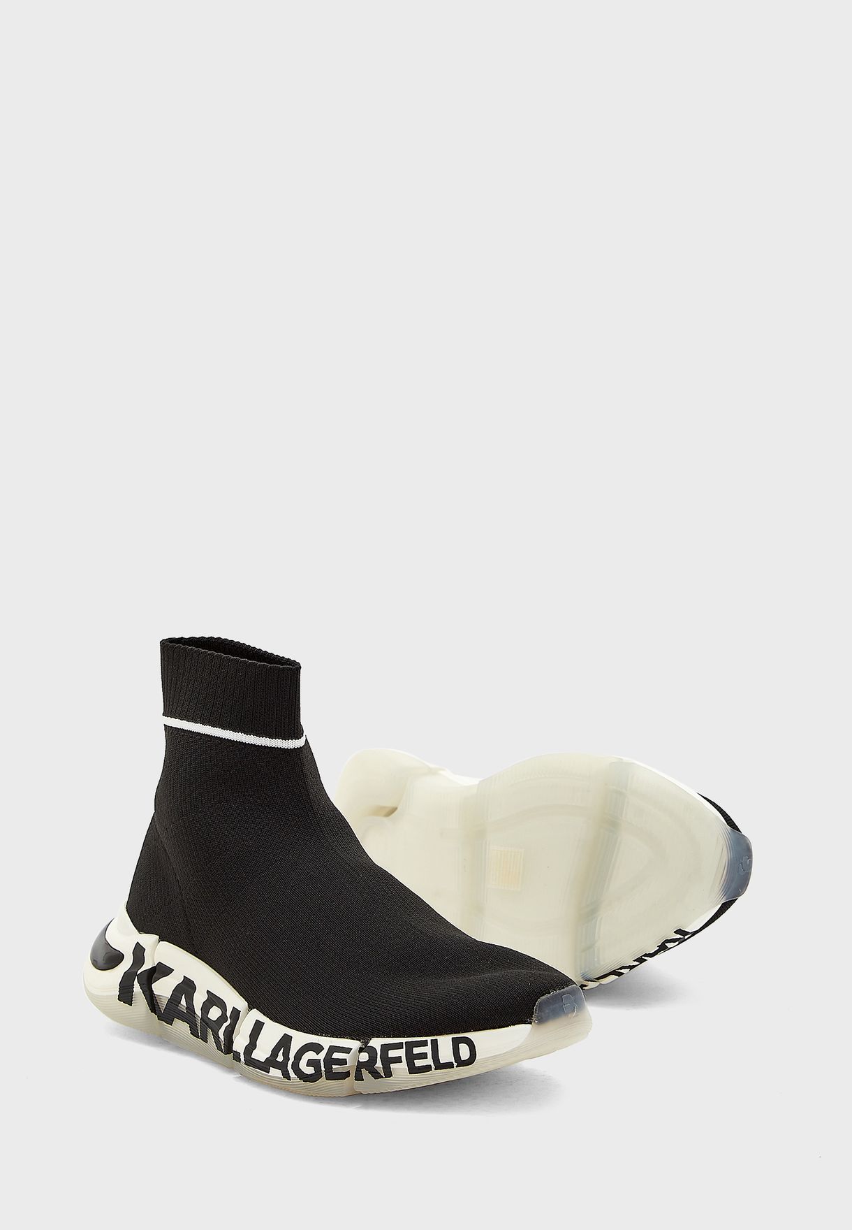 Buy Karl Lagerfeld black Quadra Knit Boots for Women in Baghdad, Basra