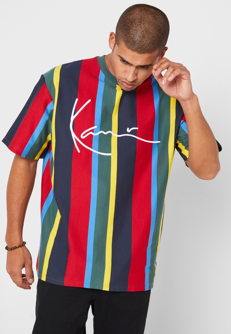 ojo Reembolso Dedicar Buy Karl Kani multicolor Signature Stripe T-Shirt for Men in Manama, Riffa