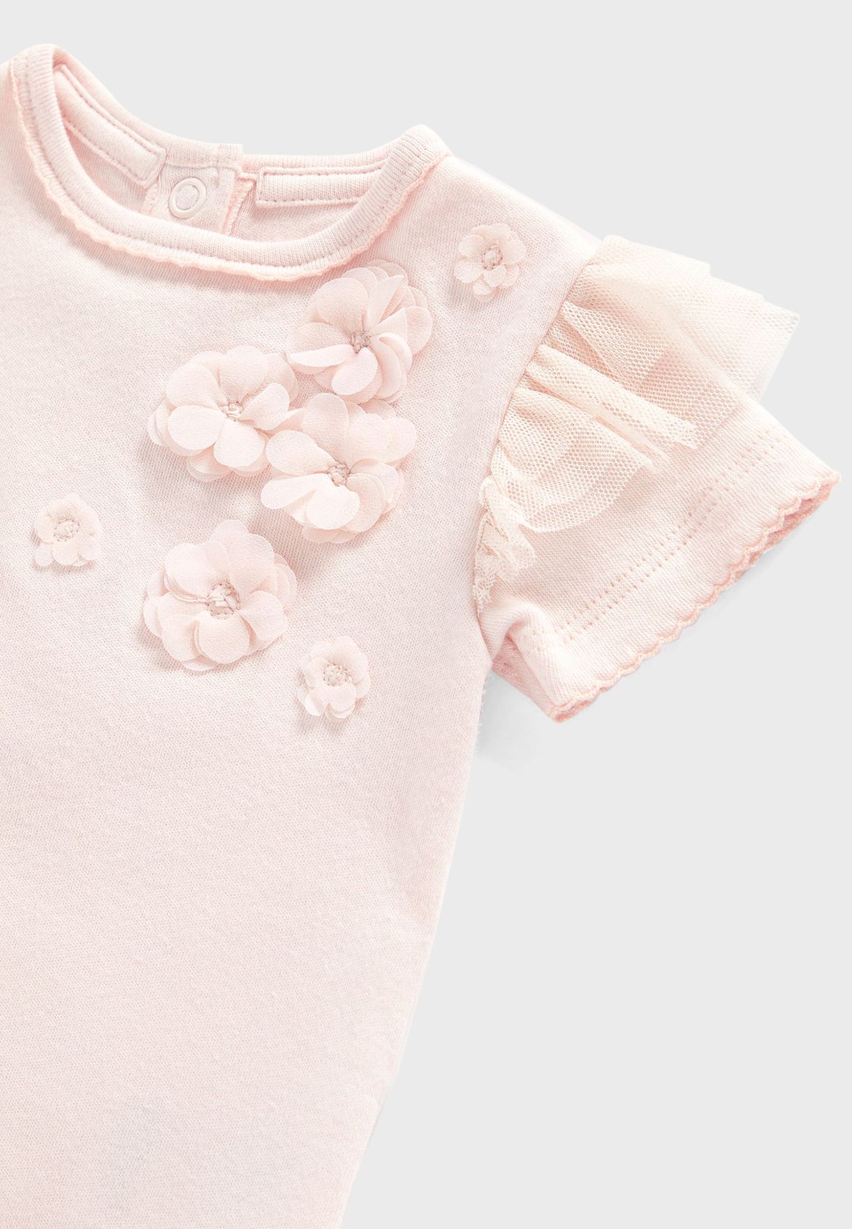 Infant Flower Detail Frill Bodysuit