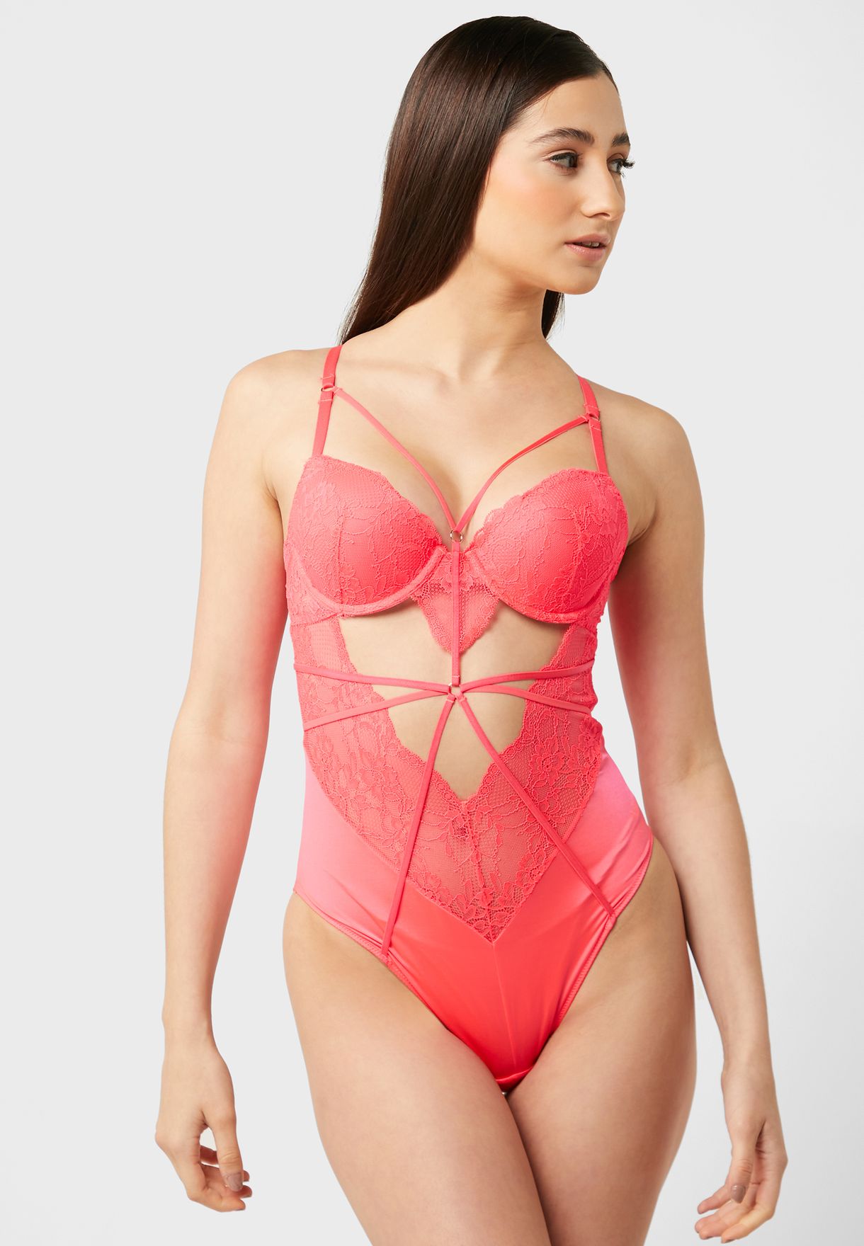Strappy Lace Detail Swimsuit