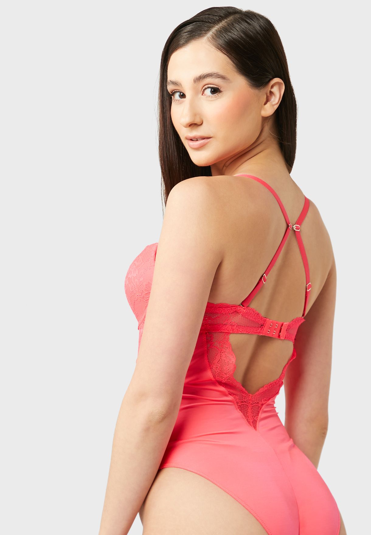 Strappy Lace Detail Swimsuit