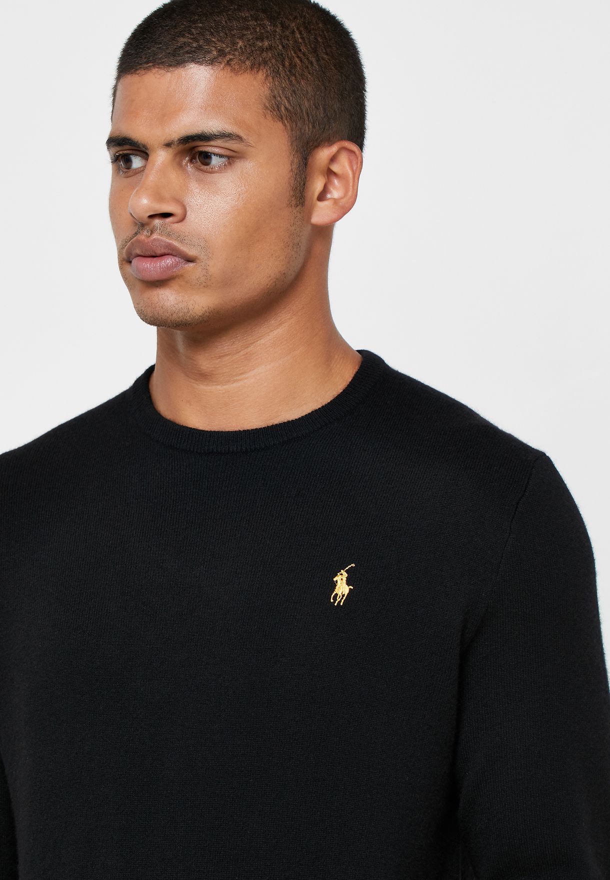 ralph lauren black crew neck sweater
