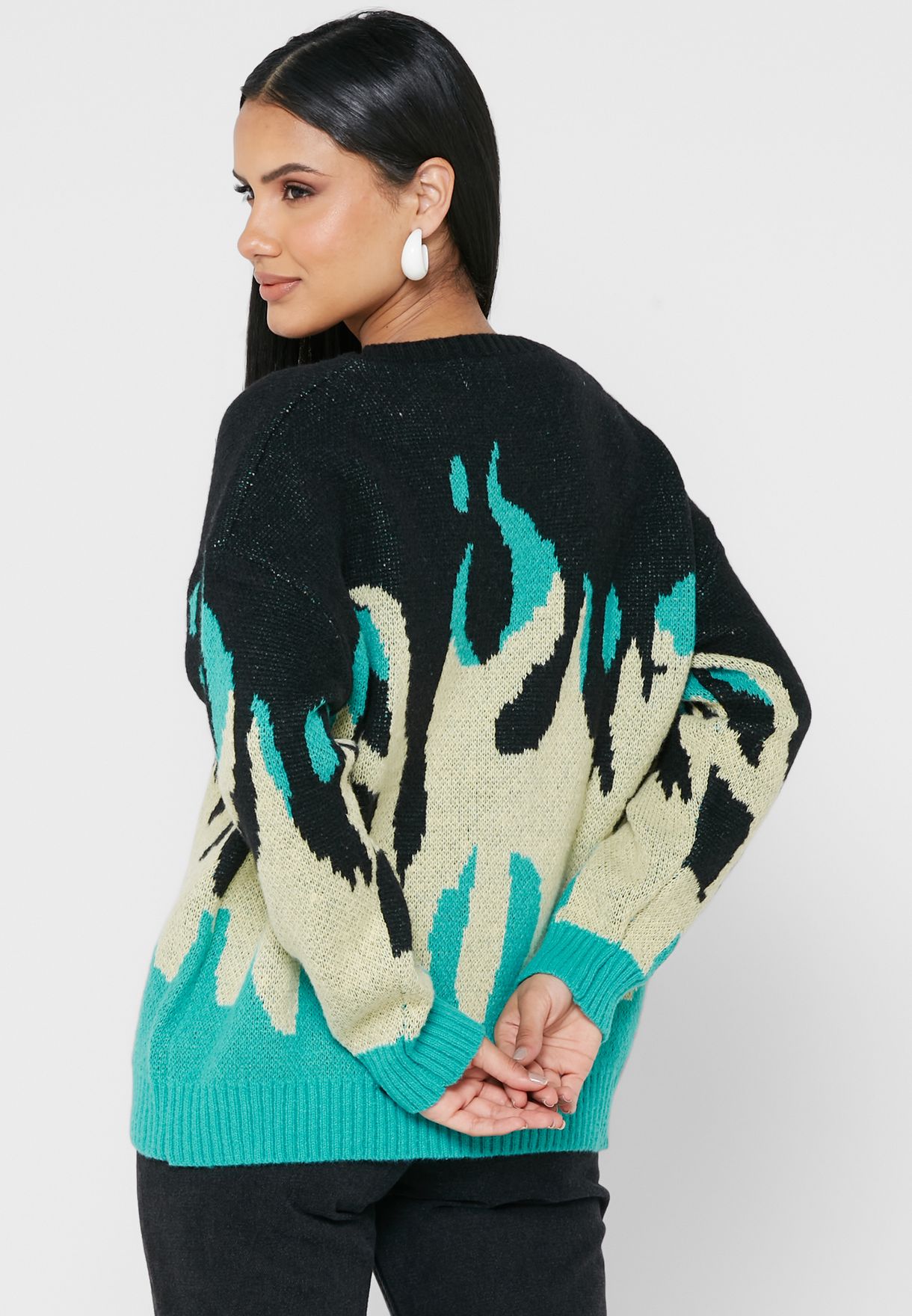 Flame Print Sweater