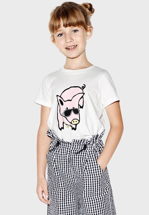 Kids Piggy Print T-Shirt