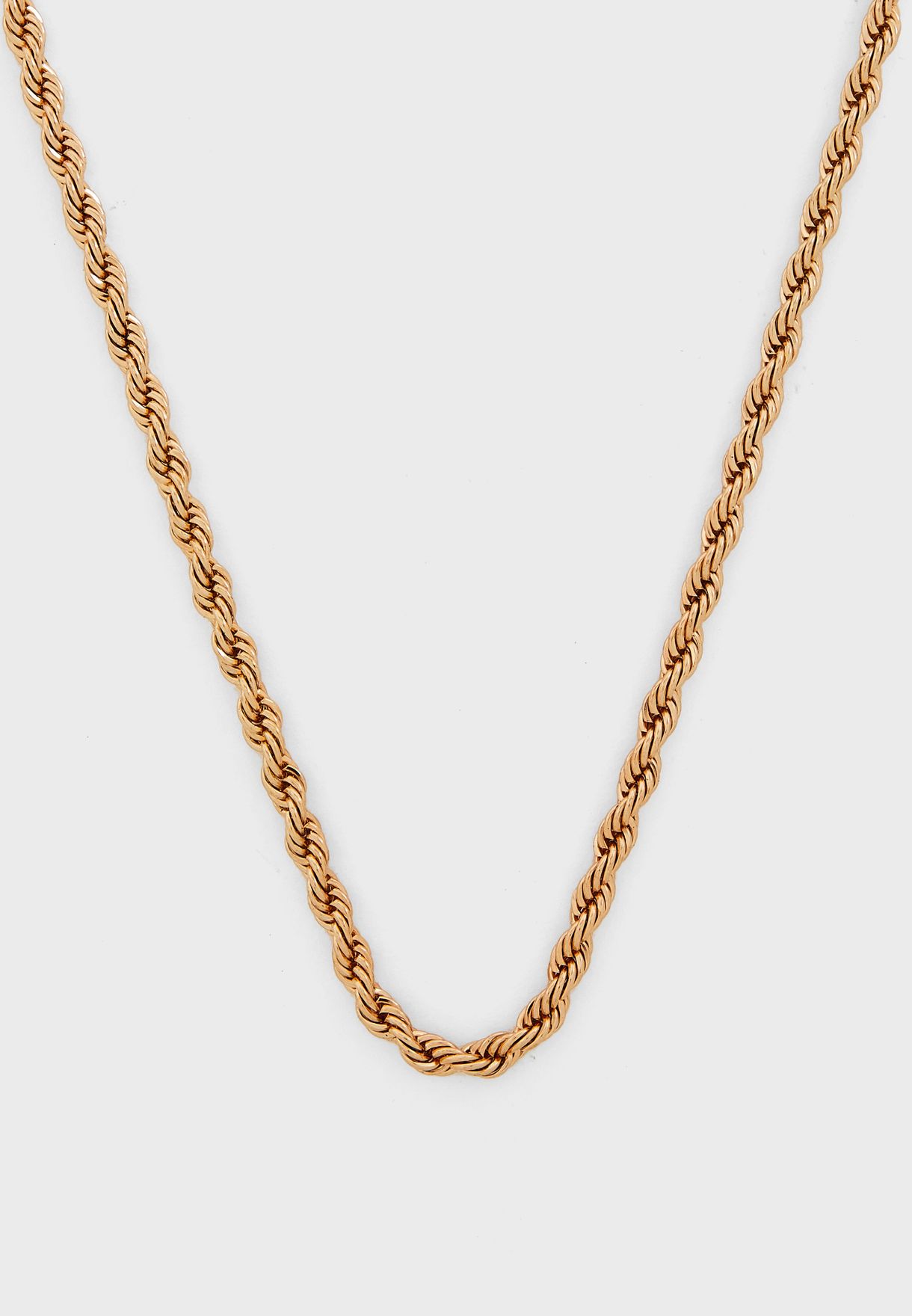 gold Twisted Rope Chain Necklace 