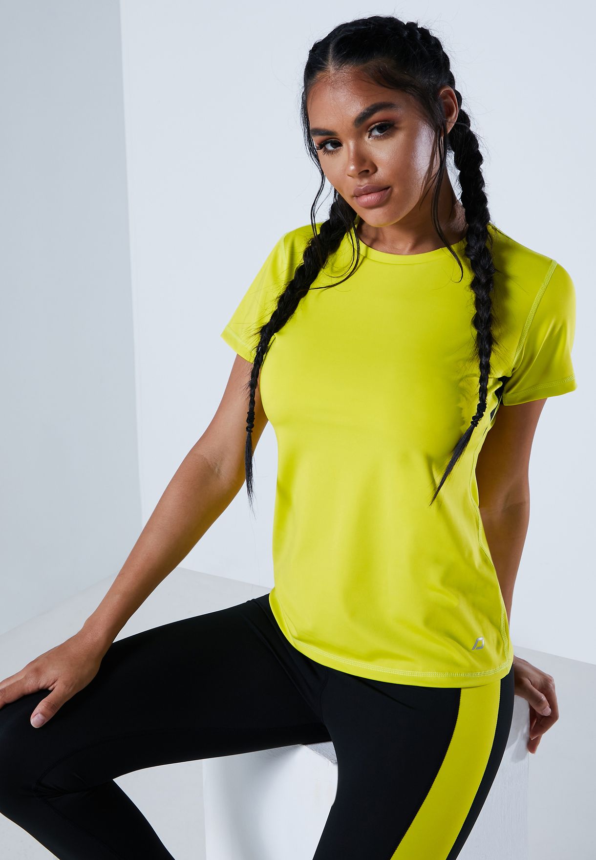 yellow fitted top