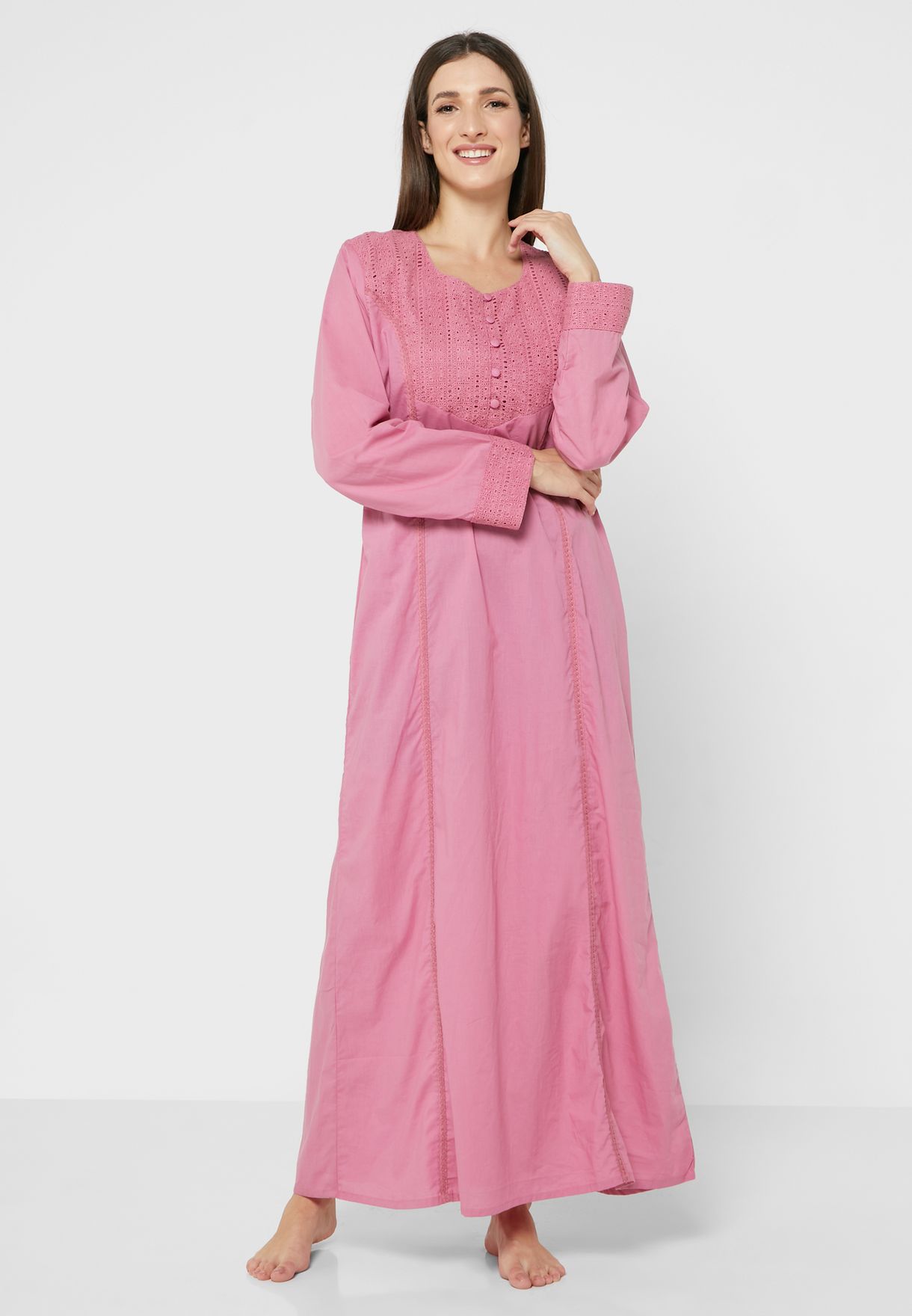 Embroidered Button Detail Nighties
