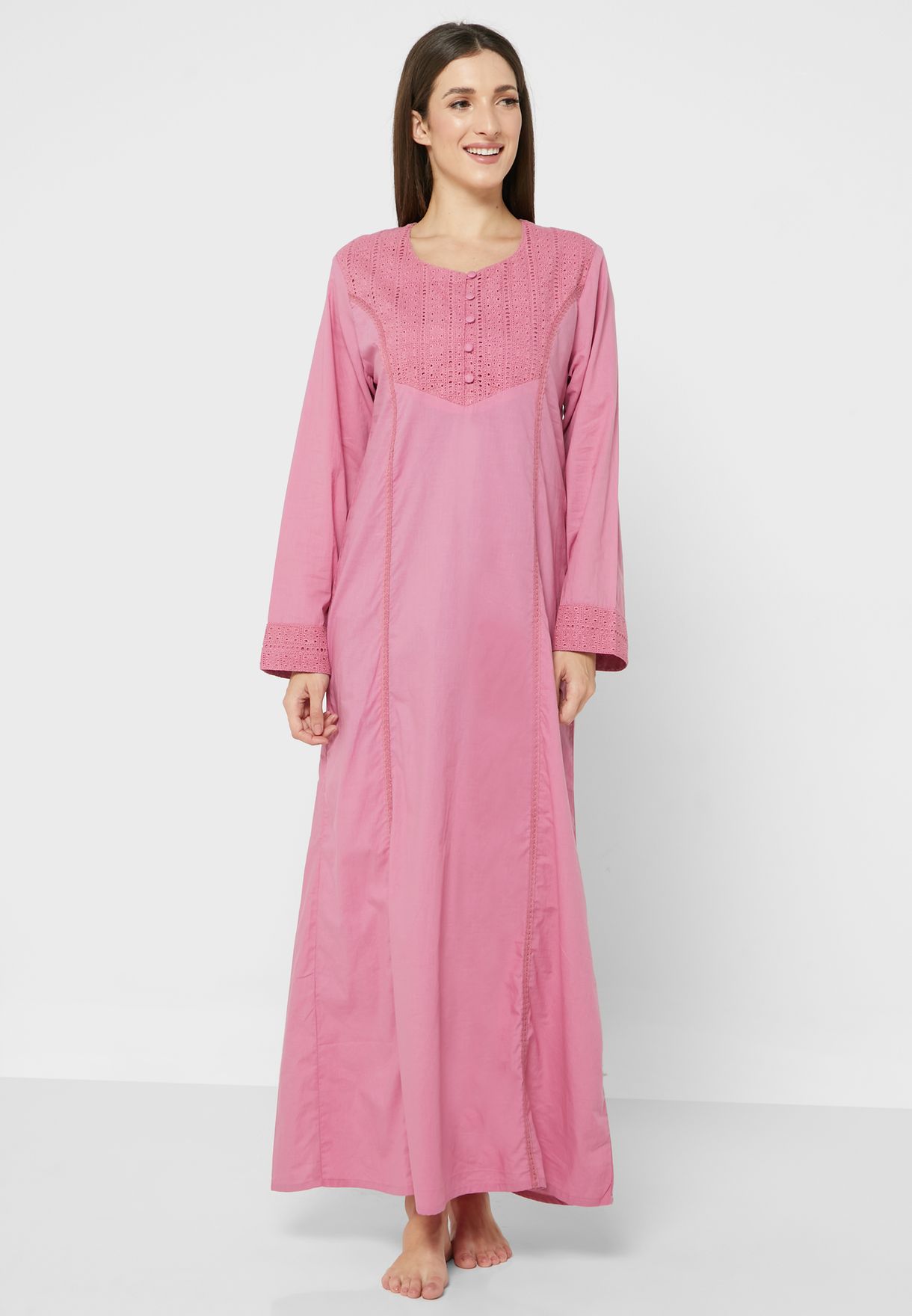 Embroidered Button Detail Nighties
