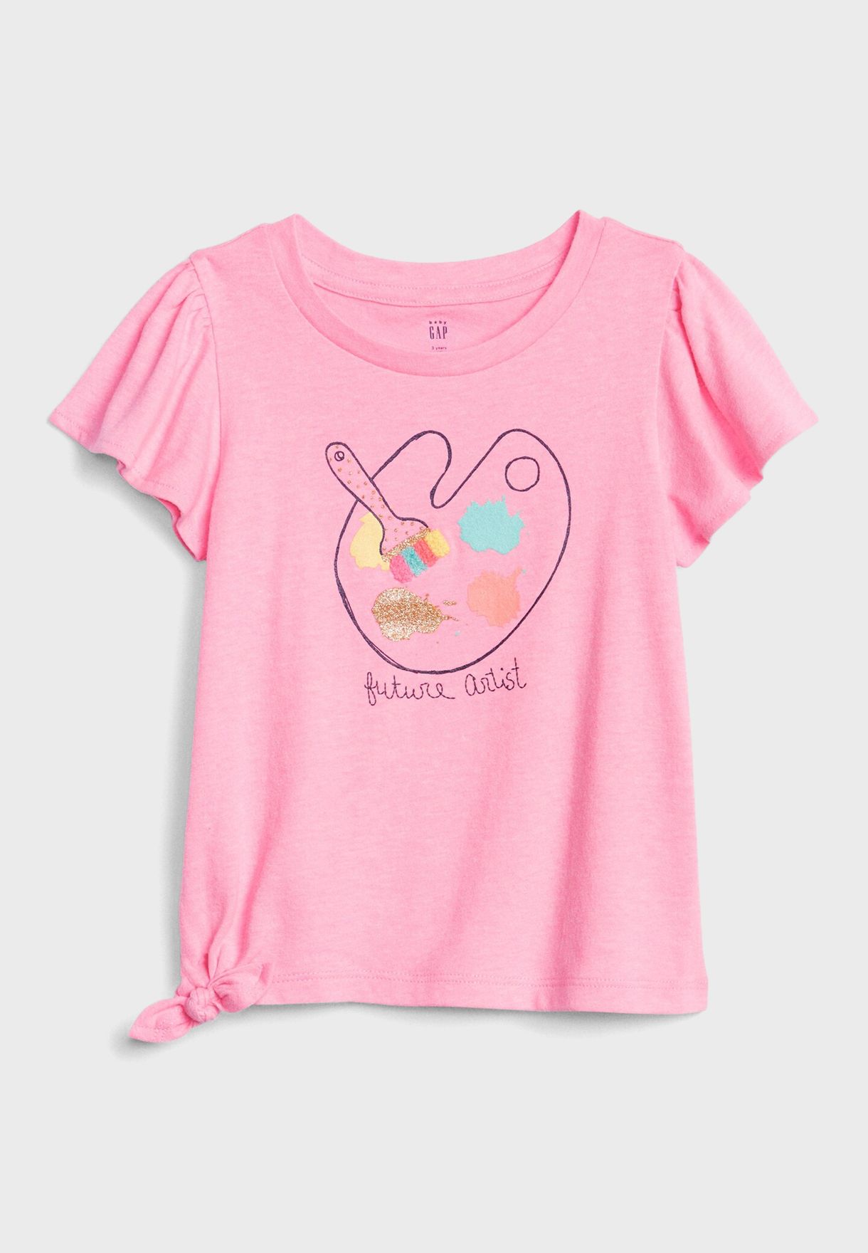 Buy Pink Kids Paint Graphic Top For Kids In Mena Worldwide