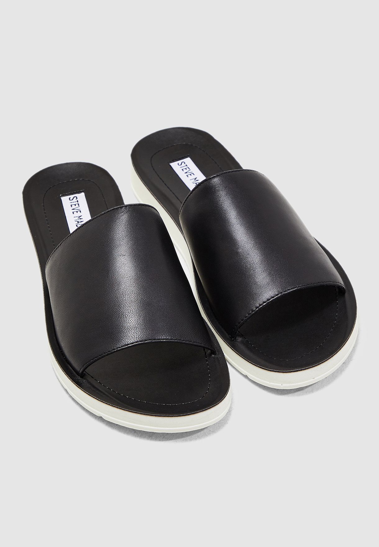 Porter Flat Sandal - Black Leat 