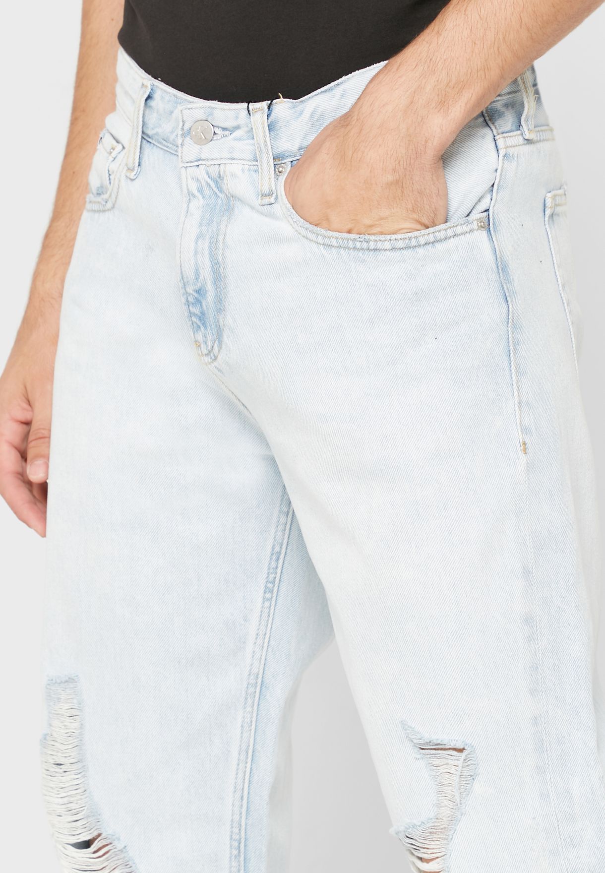 Light Wash Straight Fit Jeans