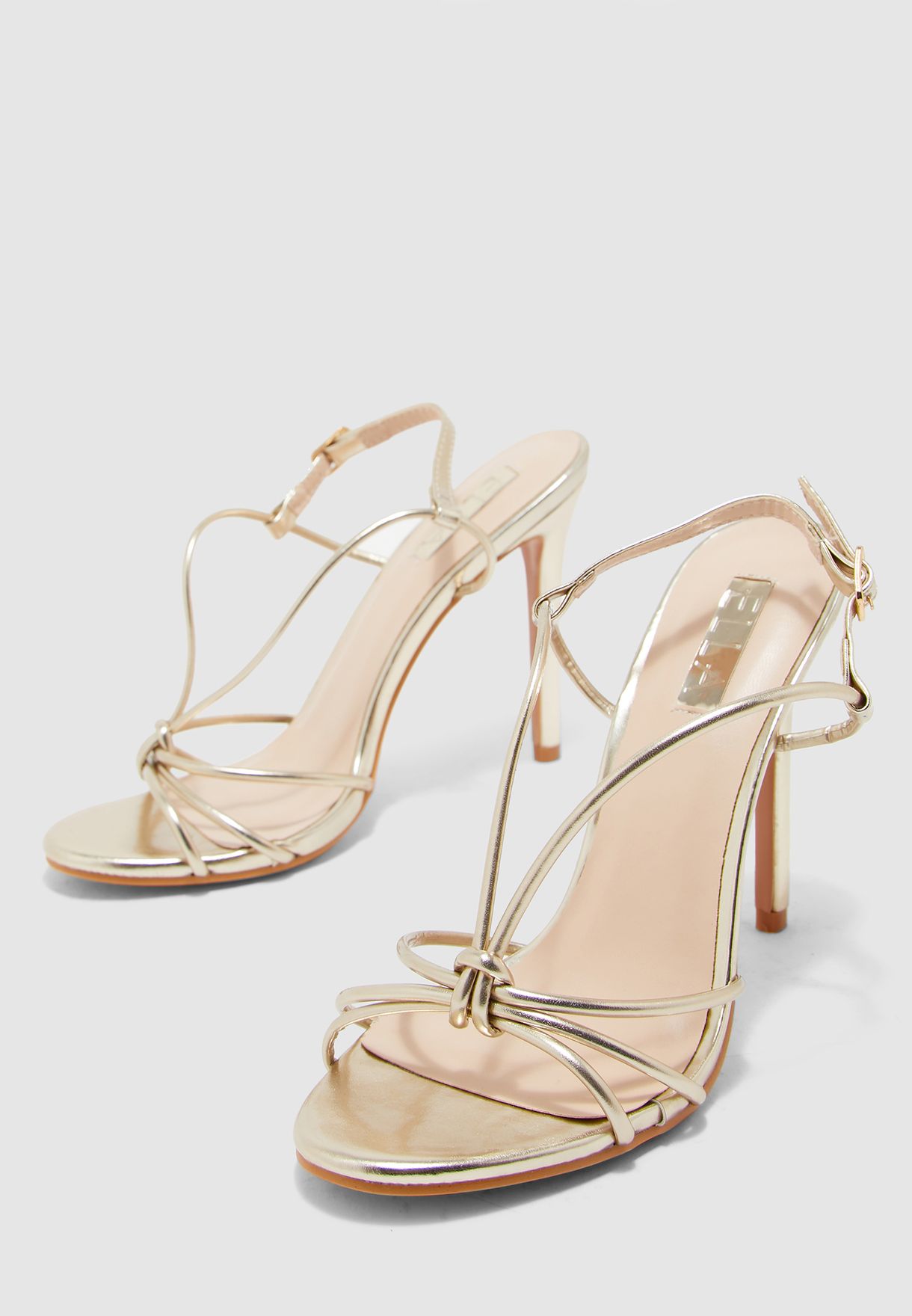 gold barely there sandals