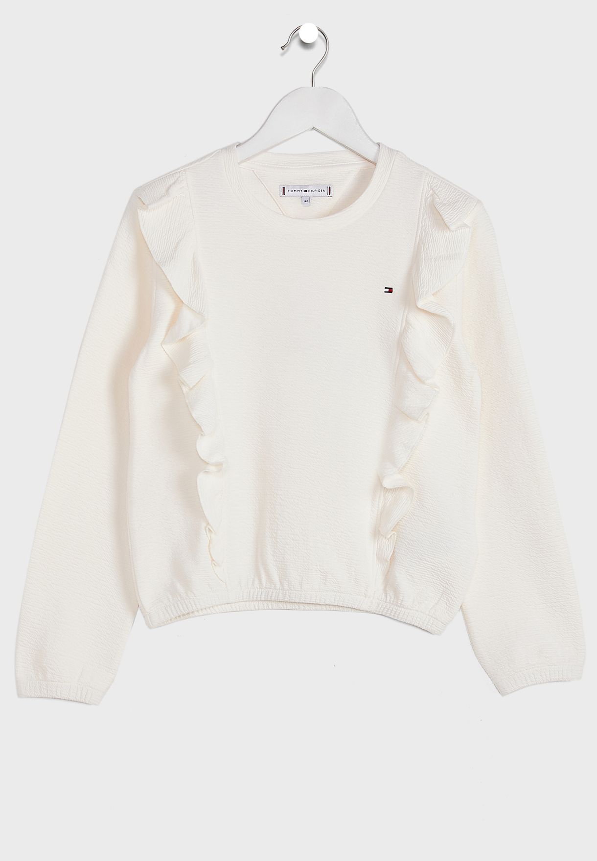 Kids Textured Ruffle Knitted Top