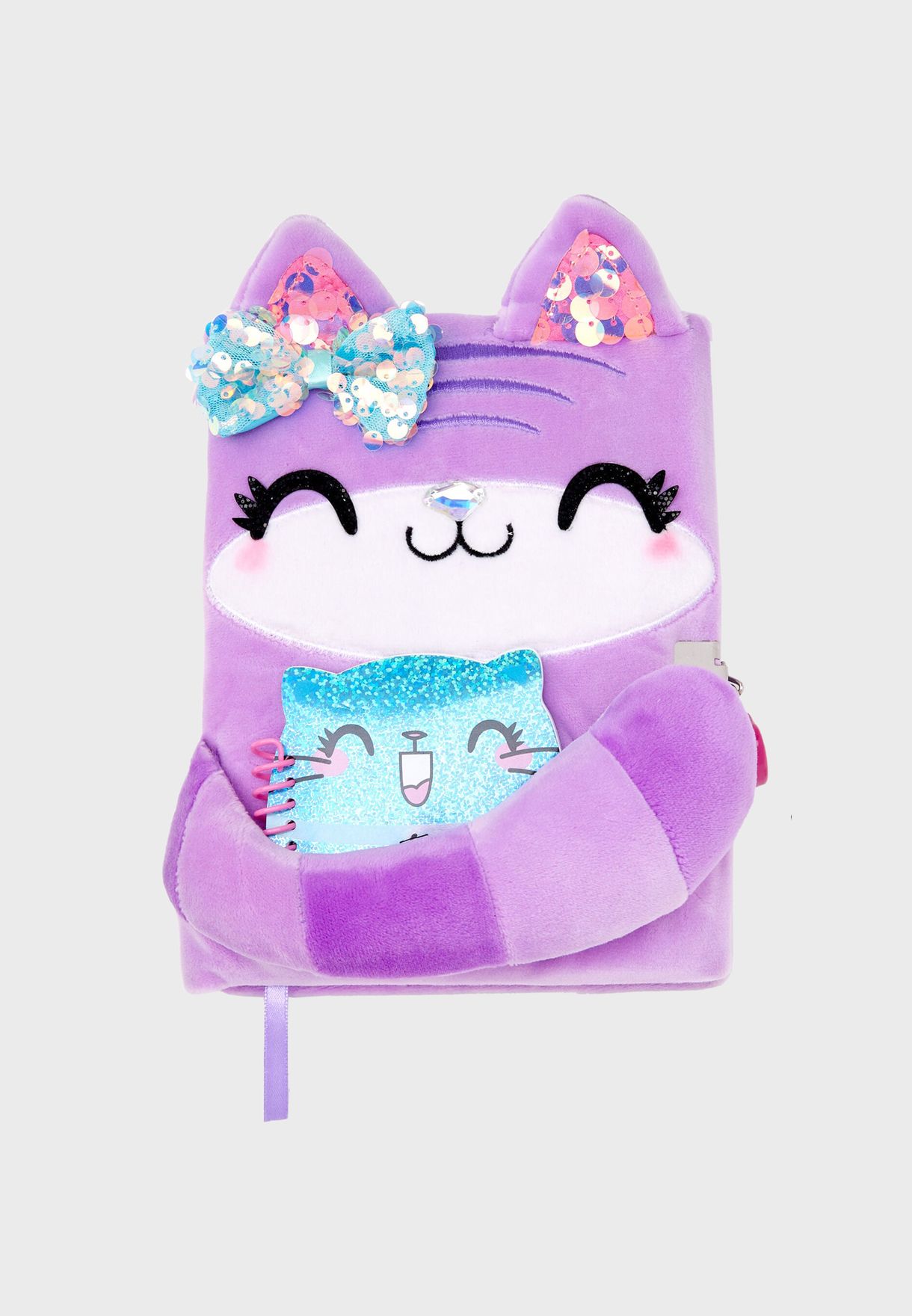 Furry Purple Cat Lock Diary
