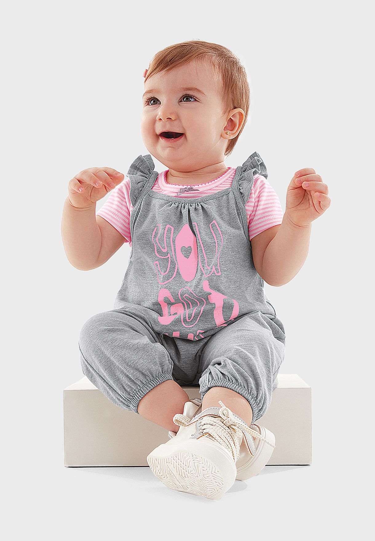 Infant Printed T-Shirt And Jumpsuit Set