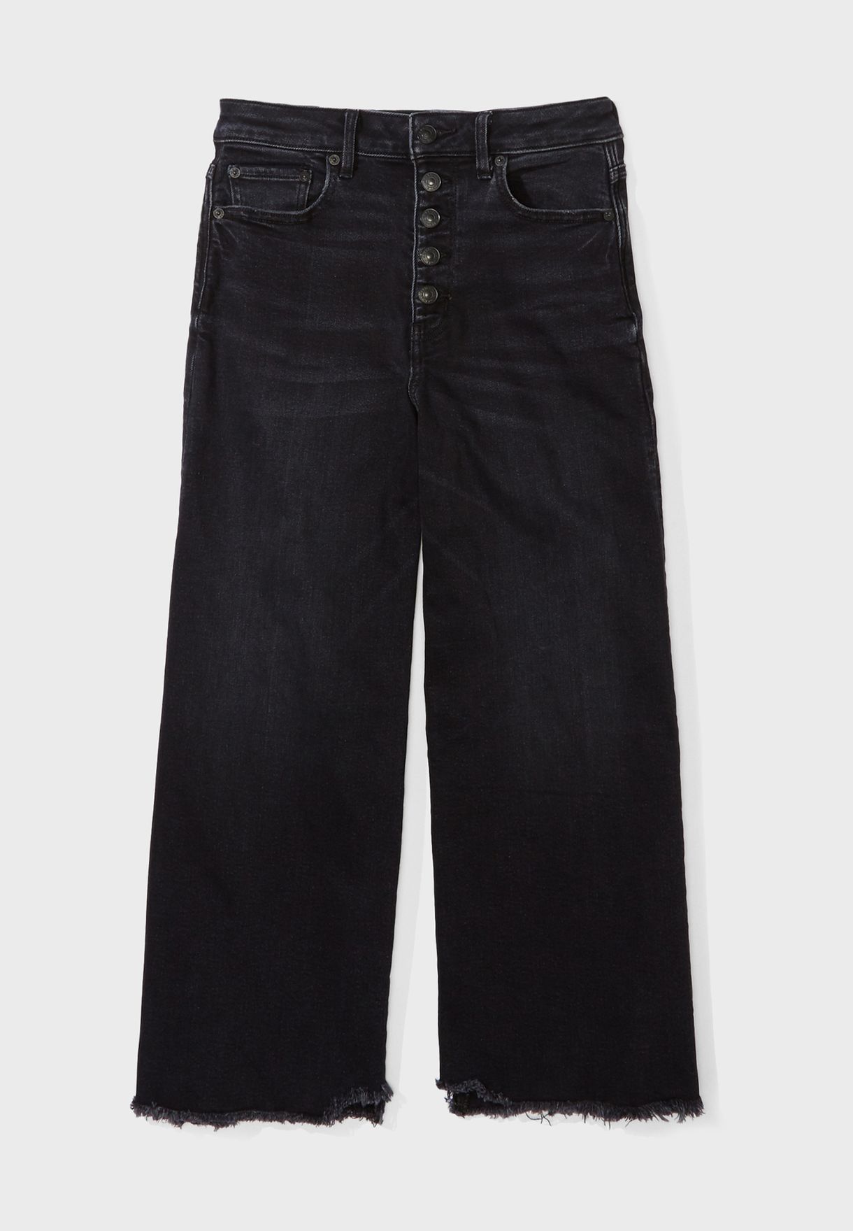 womens black raw hem jeans