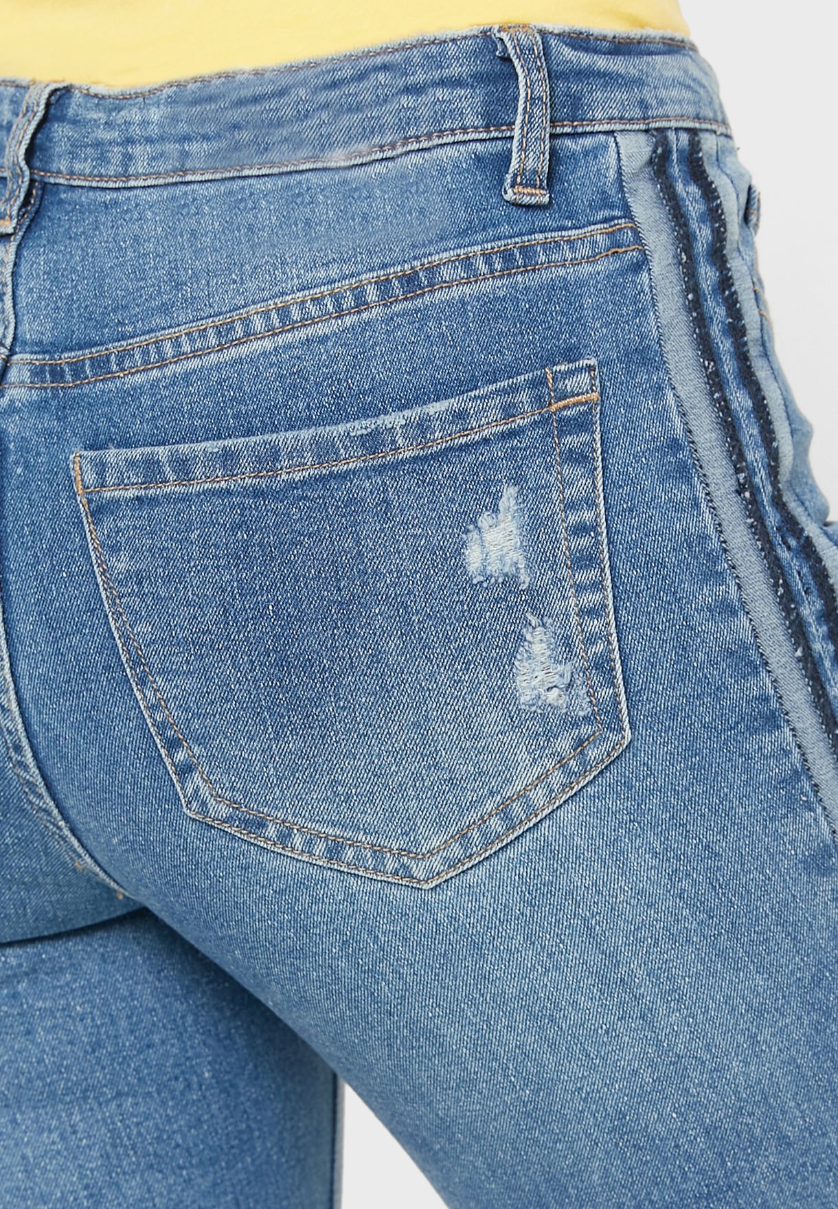 Stripe Detail Skinny Fit Jeans