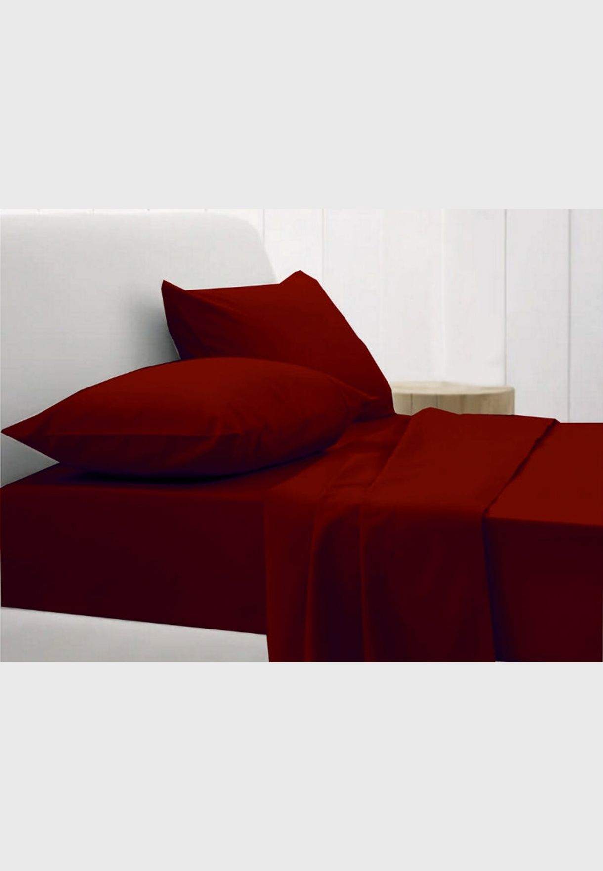 Queen Maroon 200Tc Cotton Fitted Sheet
