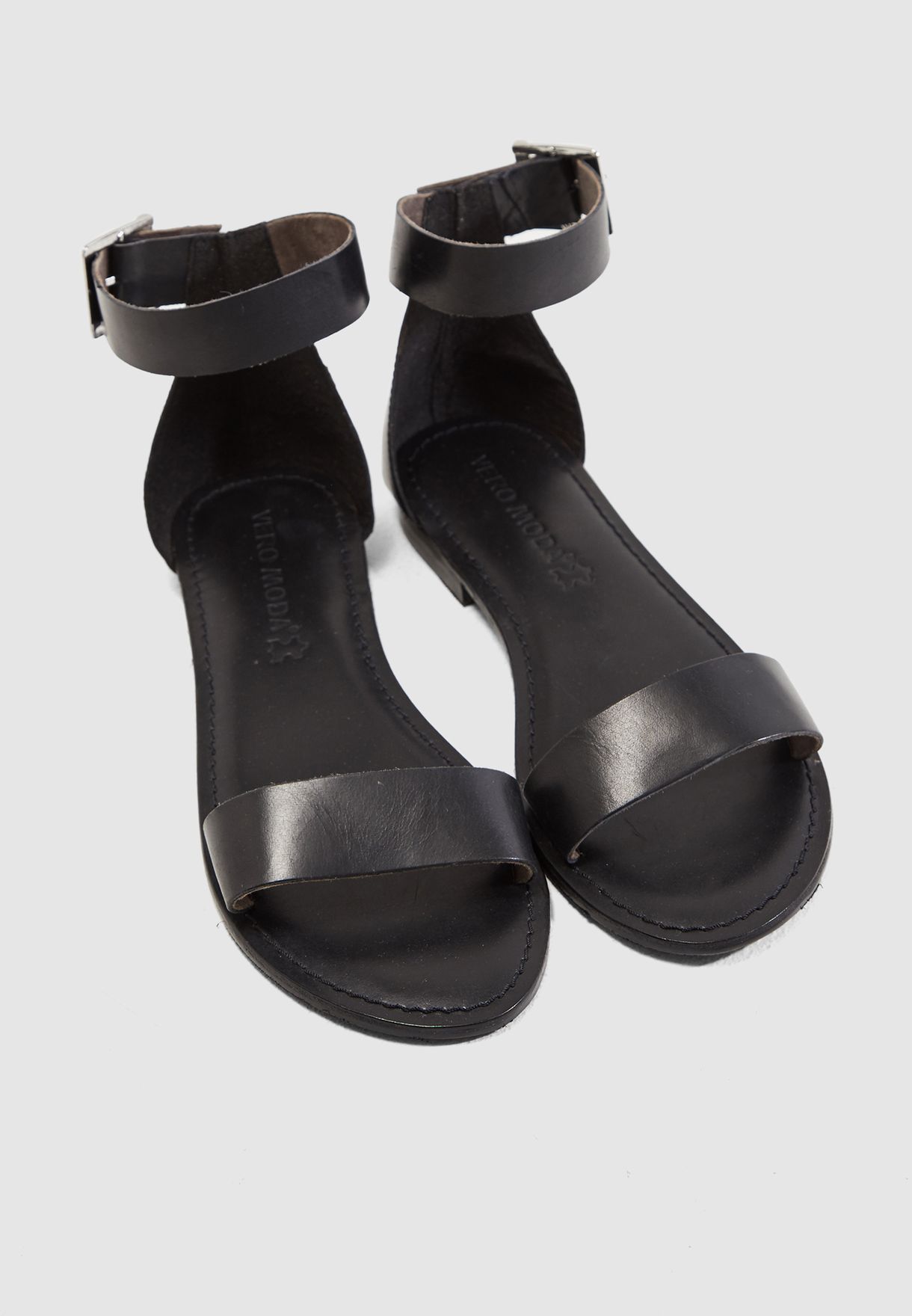 Buy Vero Moda black Elsa Leather Sandals for Women in Worldwide