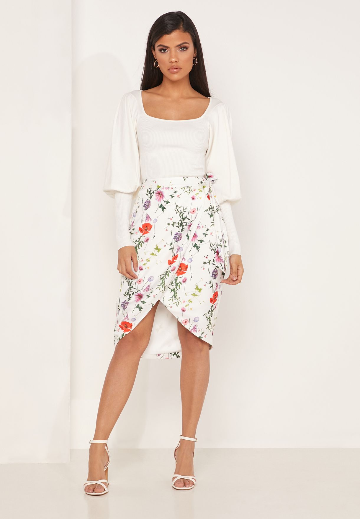 ted baker floral midi skirt