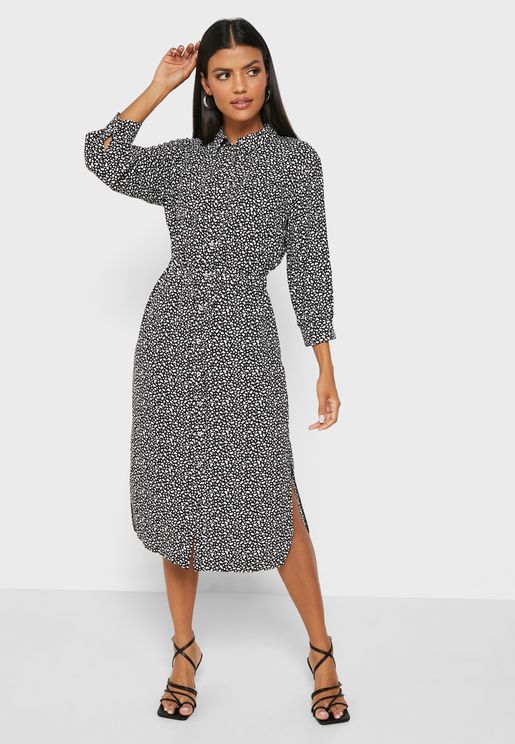 Textured Ruched Detail Dress