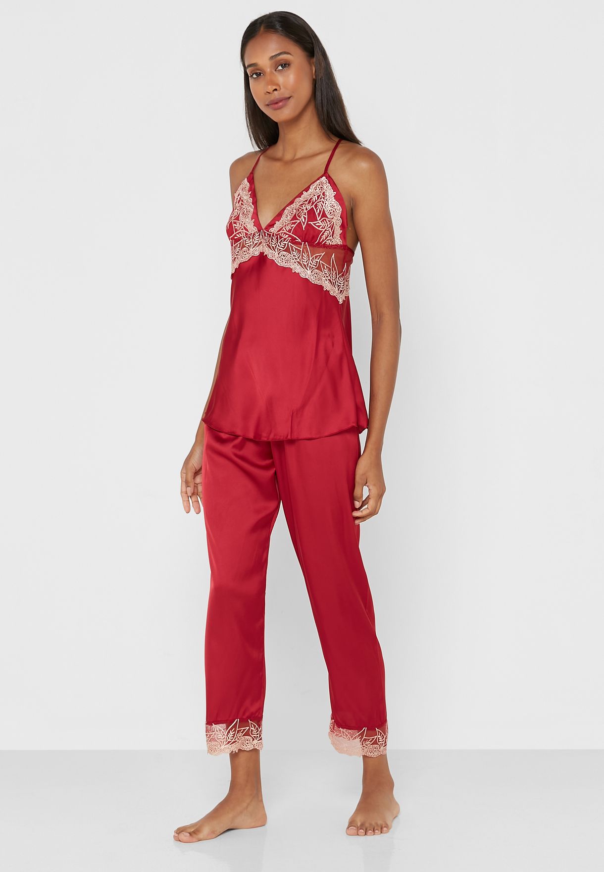 4 Piece Satin Pyjama Set