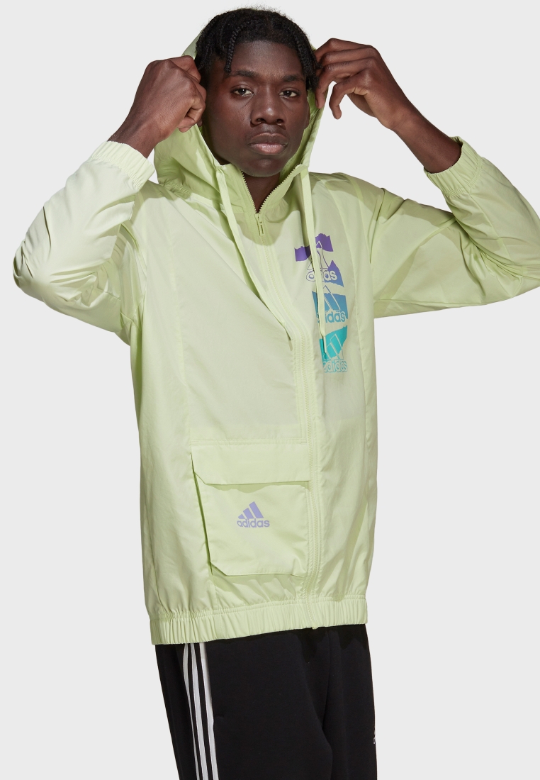 Buy adidas yellow Big Logo Windbreaker Jacket for Kids in MENA