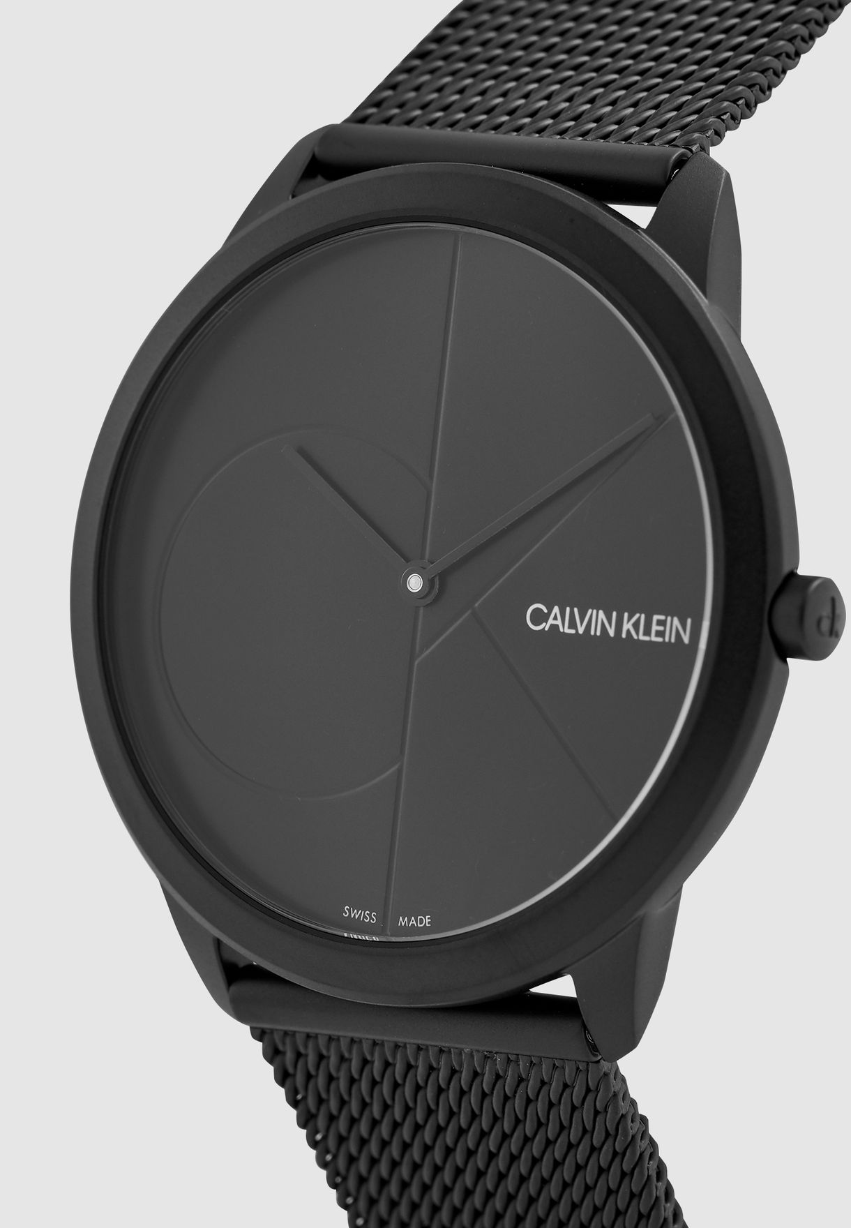 calvin klein black mesh watch