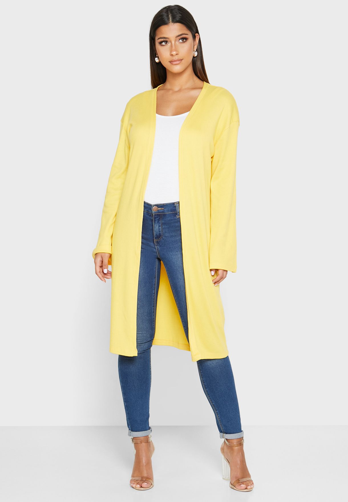 longline yellow cardigan