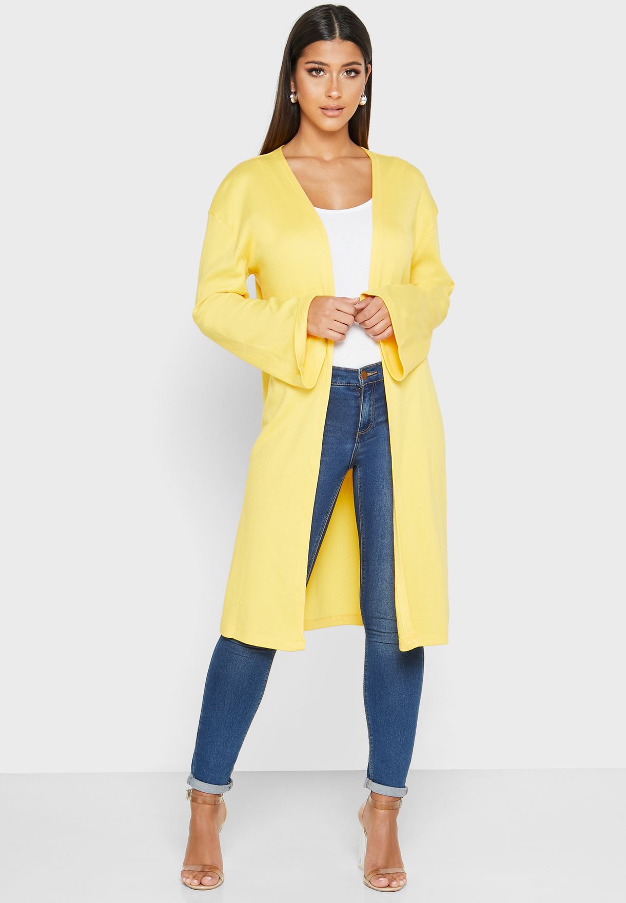 longline yellow cardigan