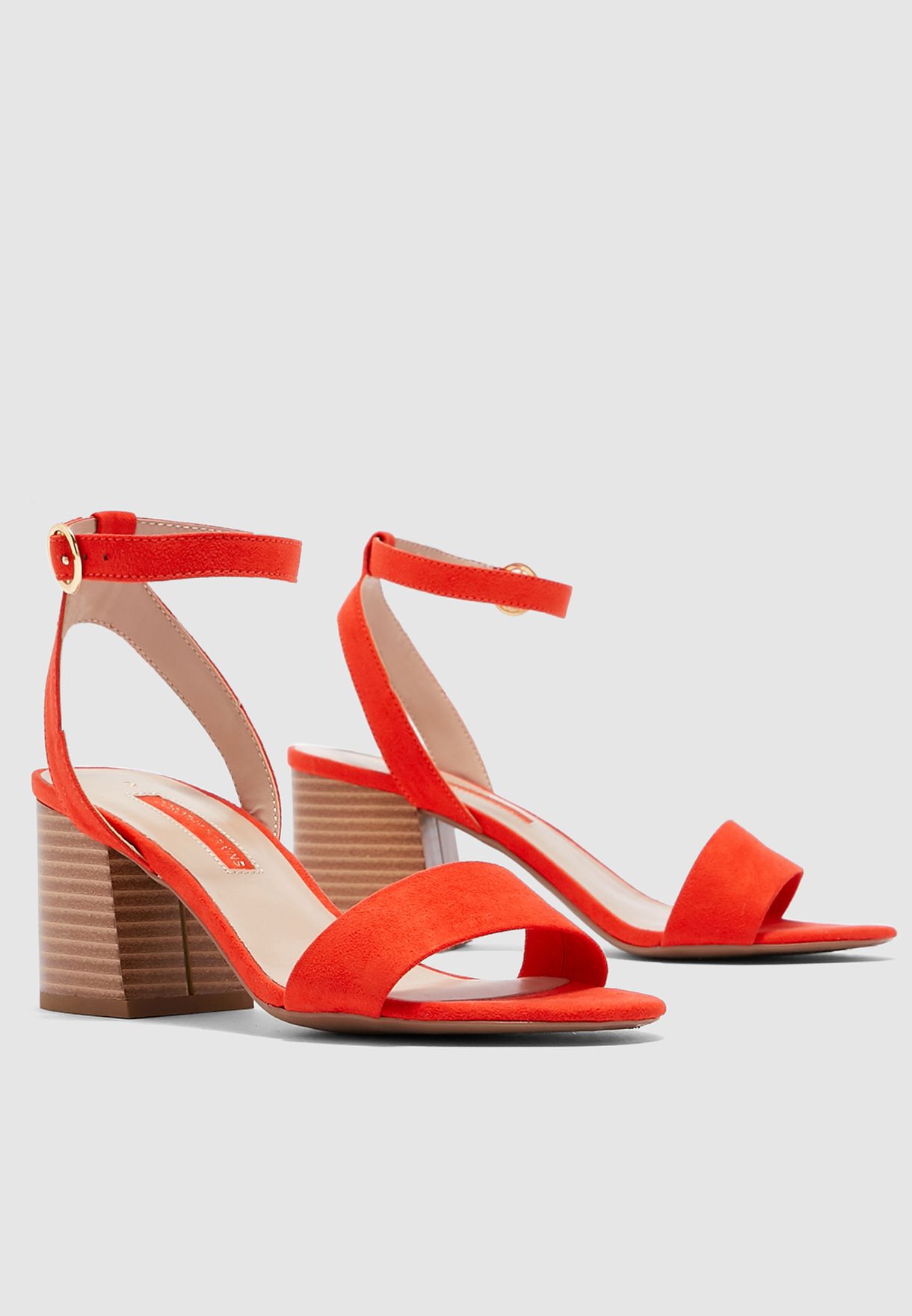 orange block heels wide fit