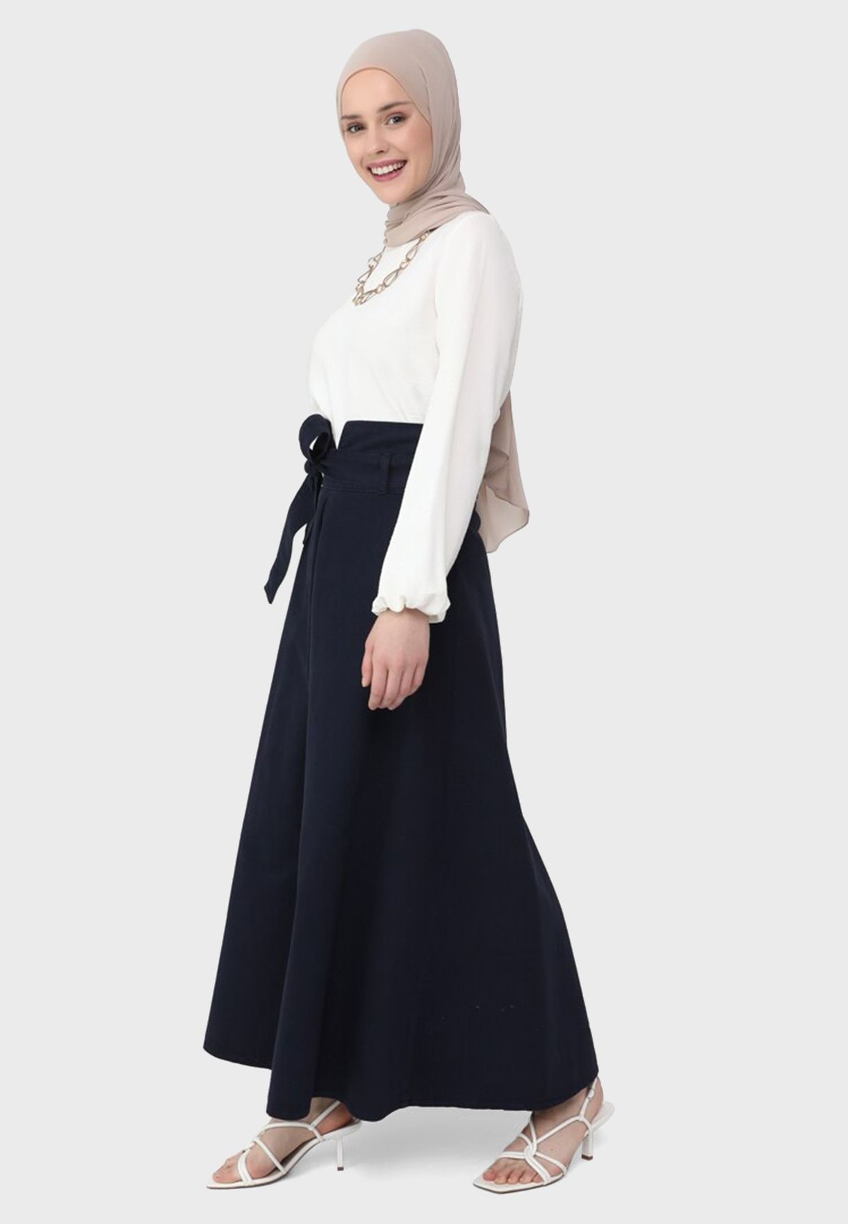 Buy Refka By Modanisa blue Denim Midi Skirt for Women in Dubai, Abu Dhabi