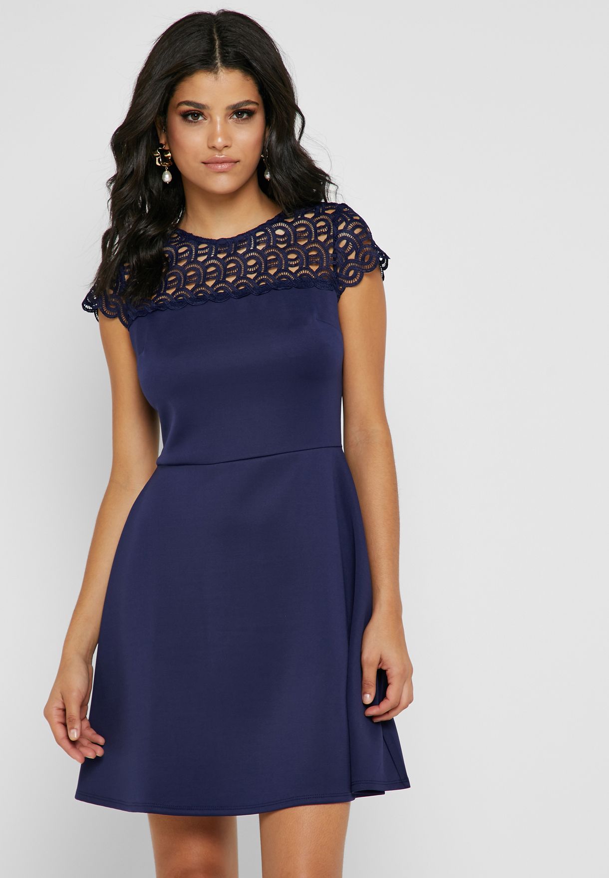 Buy > dorothy perkins navy lace dress > in stock