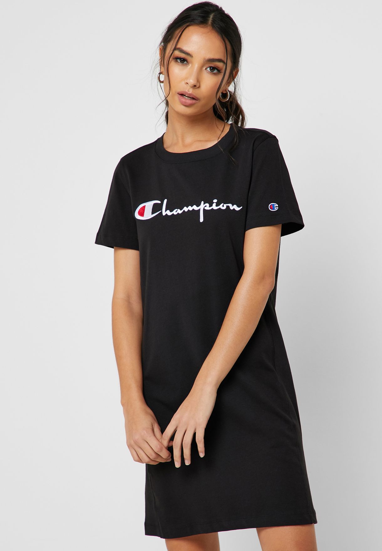 Buy Champion black Logo T-Shirt Dress 