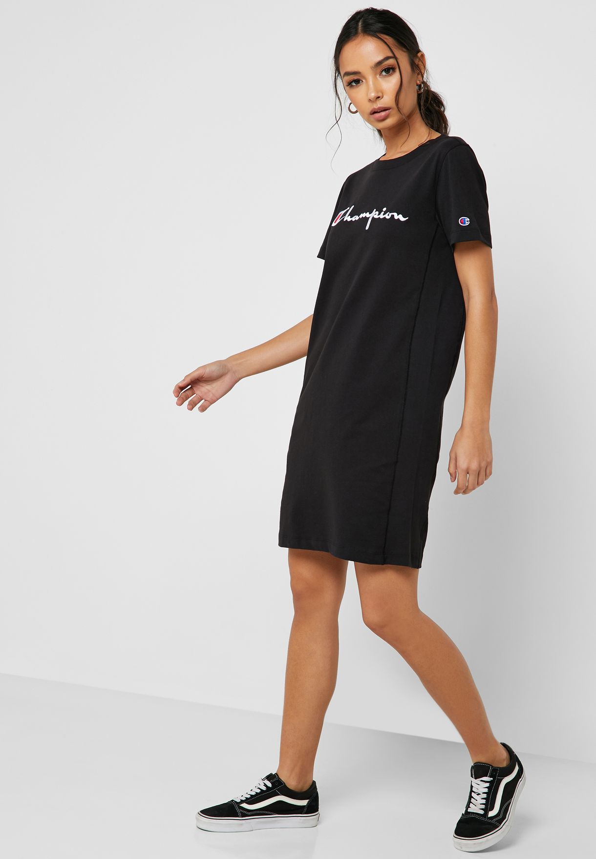 Buy Champion black Logo T-Shirt Dress 