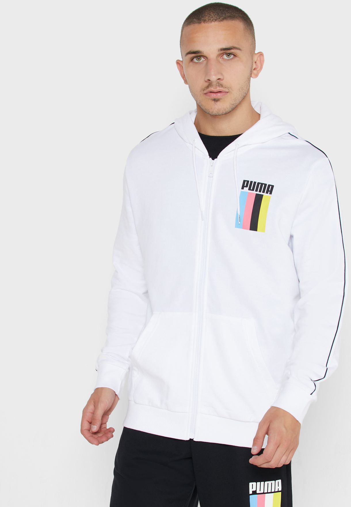 skechers hoodie white