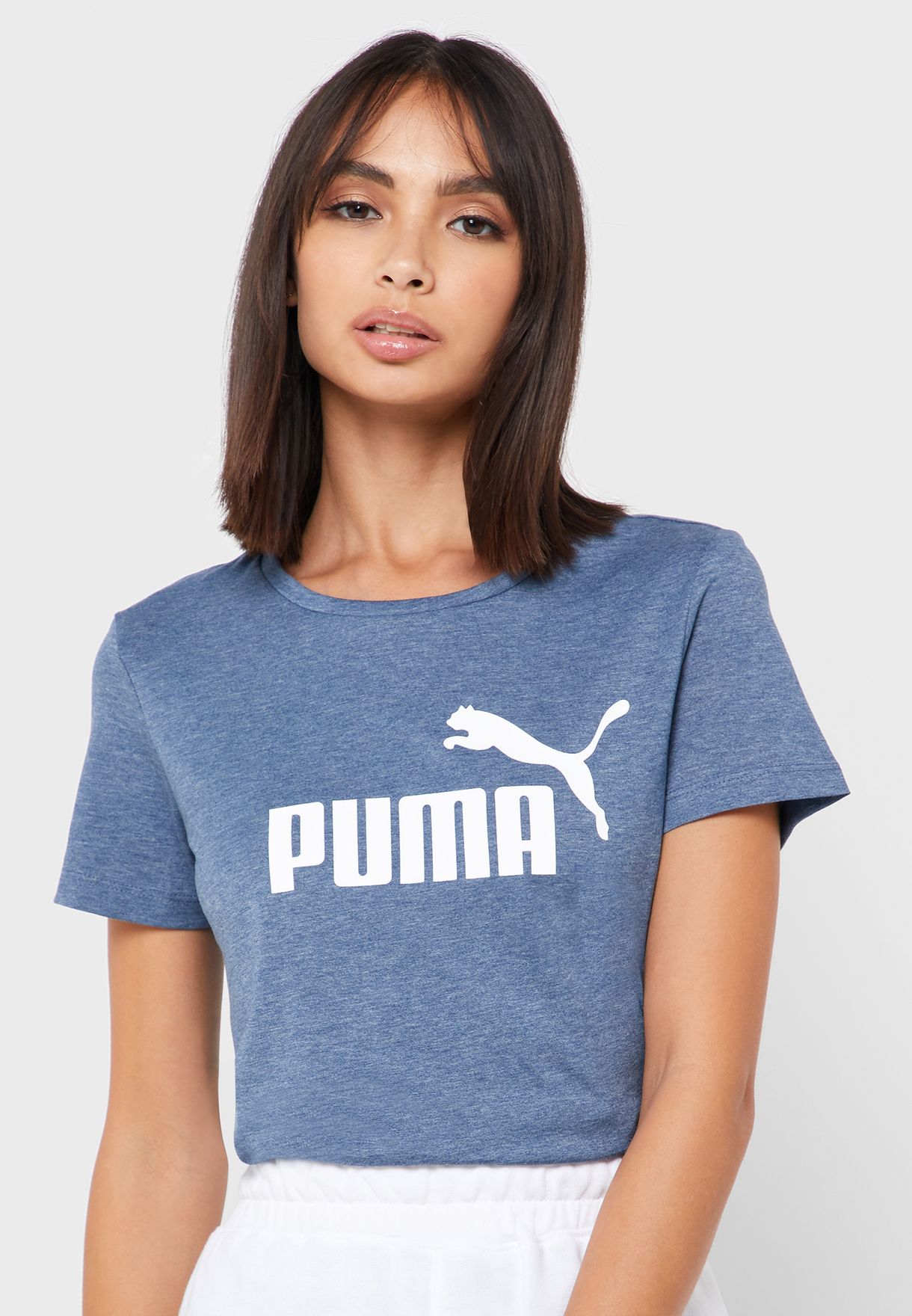 Buy Puma Blue Essential Logo T Shirt For Women In Dubai Abu Dhabi